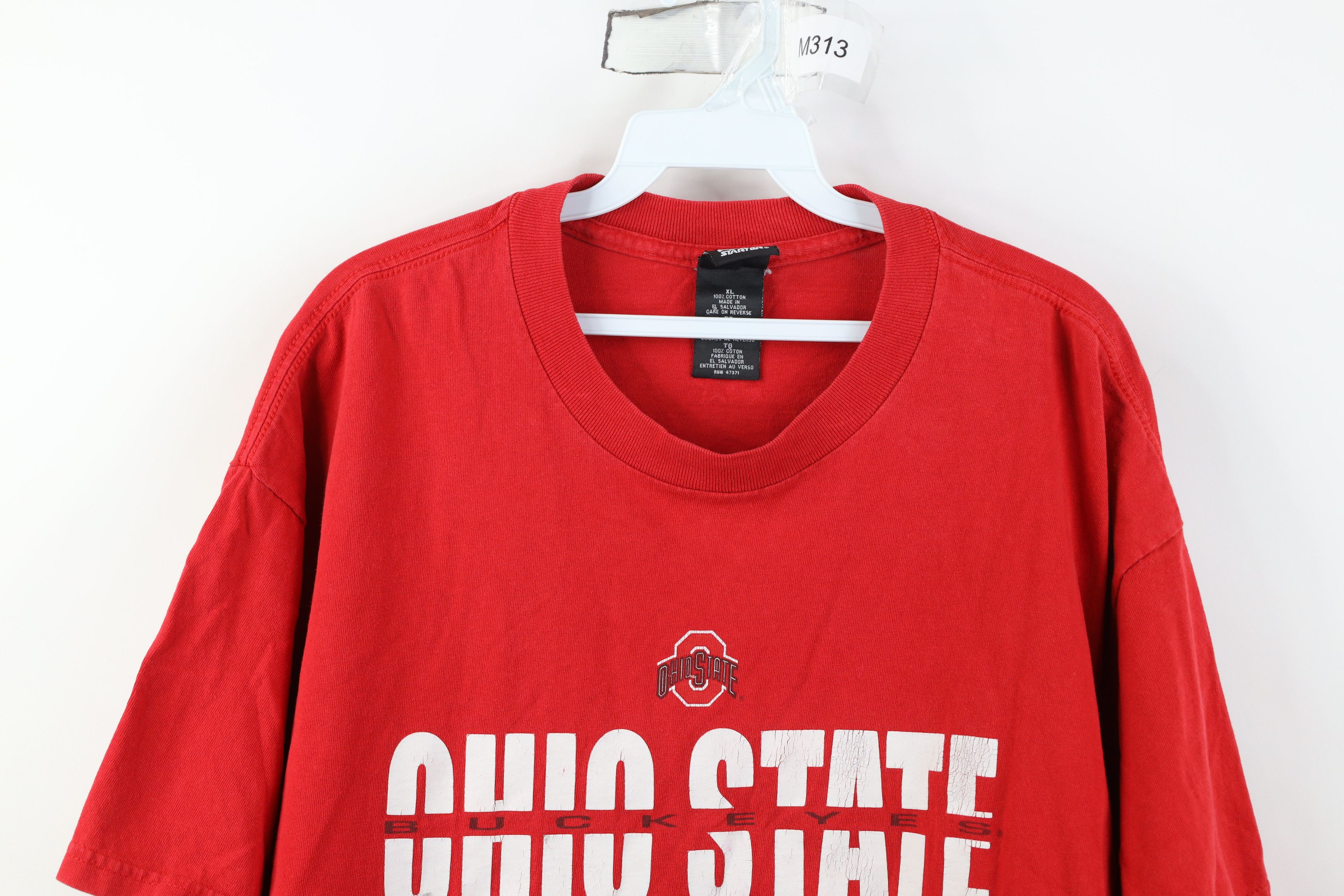 Starter Vintage 90s Starter Ohio State University T-Shirt Red Cotton Size US XL / EU 56 / 4 - 2 Thumbnail