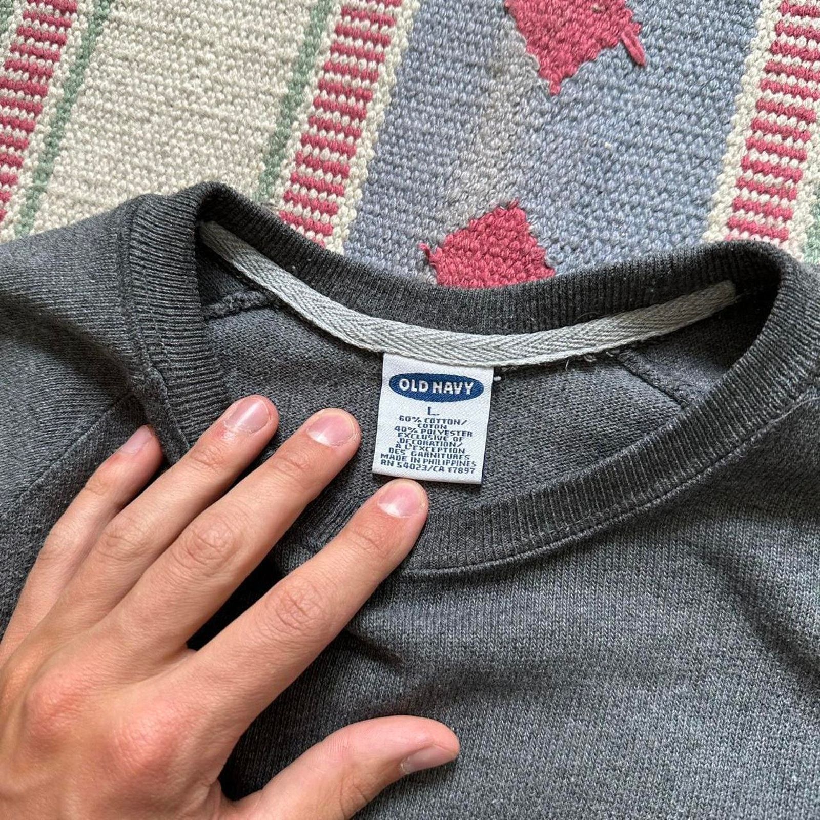 Old Navy × Vintage VINTAGE Y2K Old Navy Striped Longsleeve Sweater Pullover Size US L / EU 52-54 / 3 - 5 Thumbnail