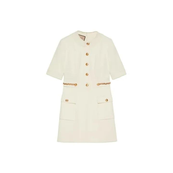 Gucci Gucci SS22 Ivory Button-Up Dress-2507 Size XS / US 0-2 / IT 36-38 - 7 Thumbnail