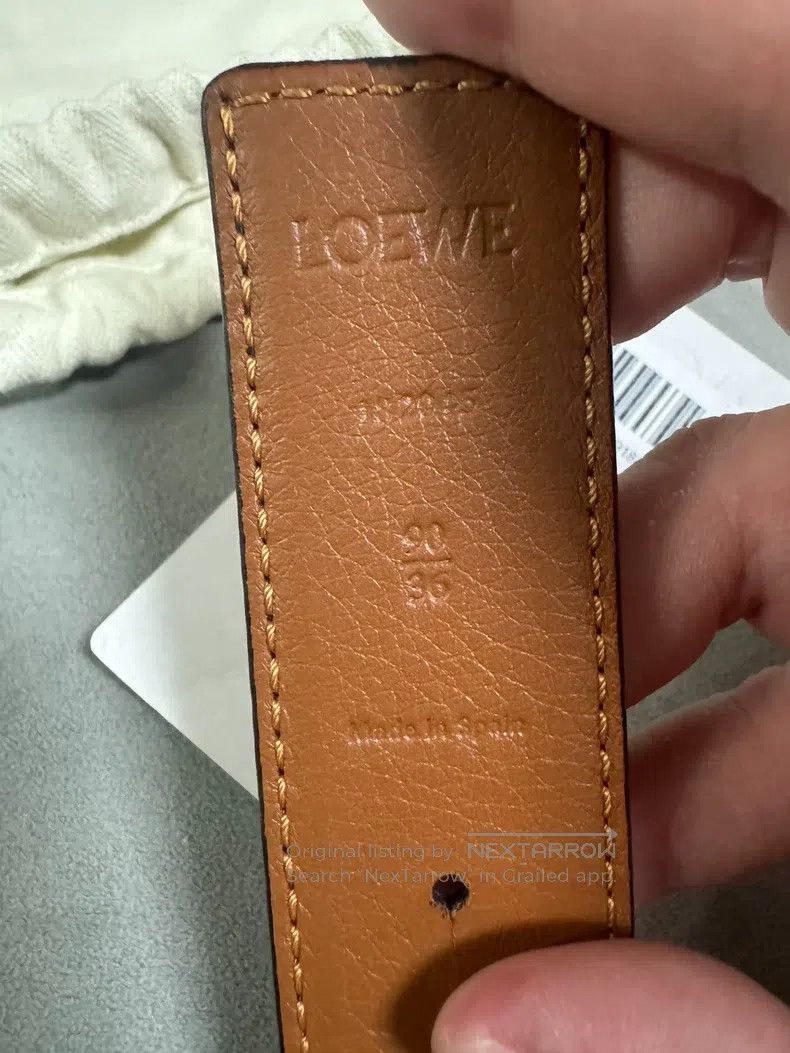 Loewe Loewe size 90 Anagram Double-Sided Solid Leather Belt Size ONE SIZE - 2 Thumbnail