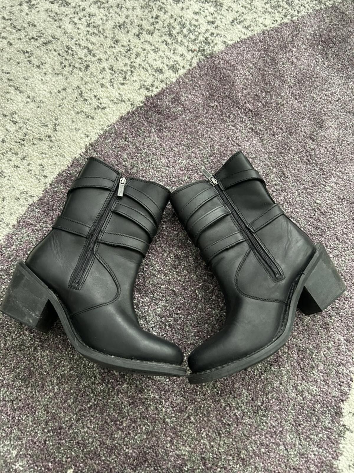 Harley Davidson Harley-Davidson Biker Leather Buckle Boots Size US 7.5 / IT 37.5 - 5 Thumbnail