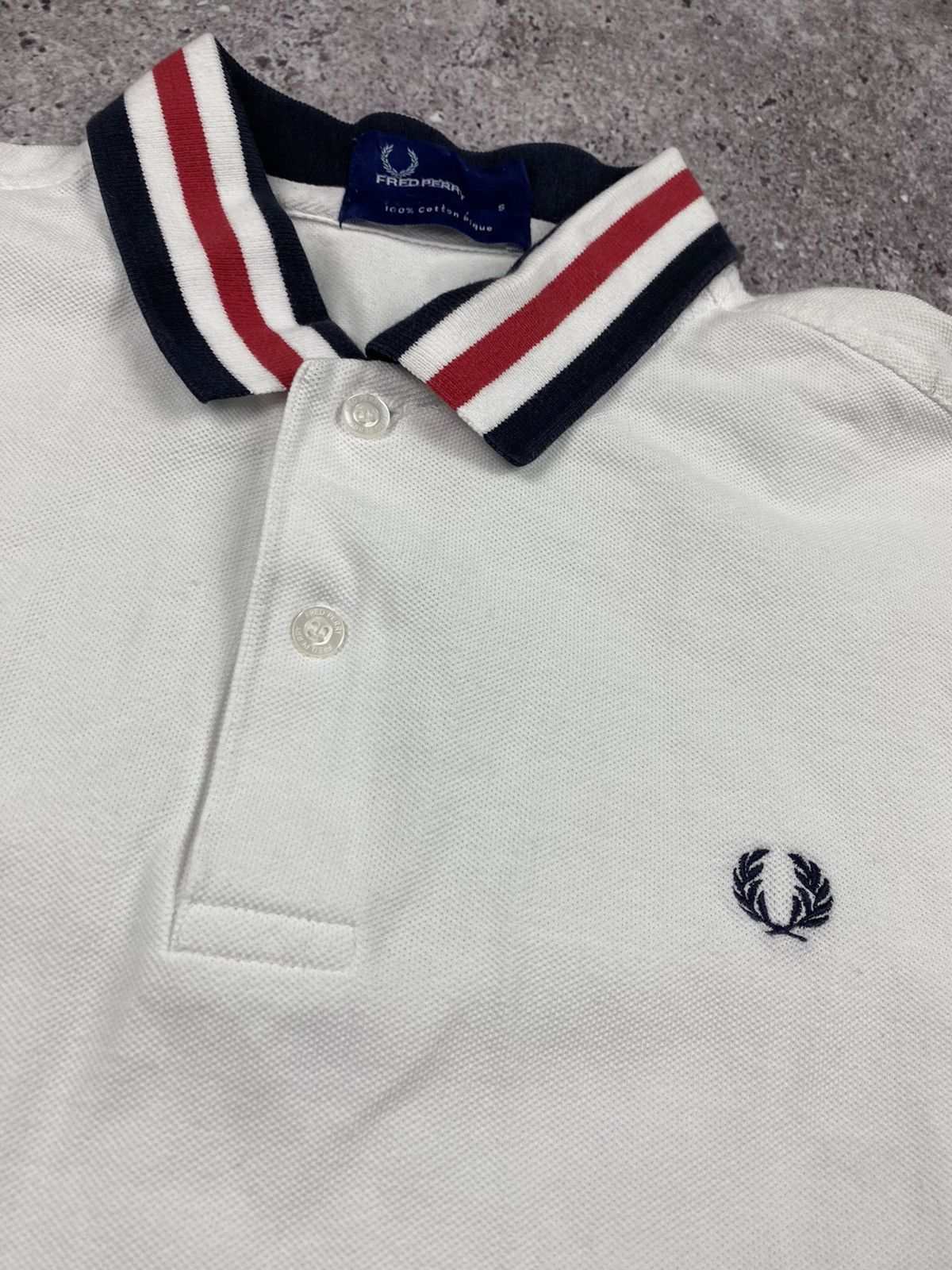 Fred Perry × Vintage Vintage Fred Perry striped white Mens Polo Shirt striped Size US S / EU 44-46 / 1 - 4 Thumbnail
