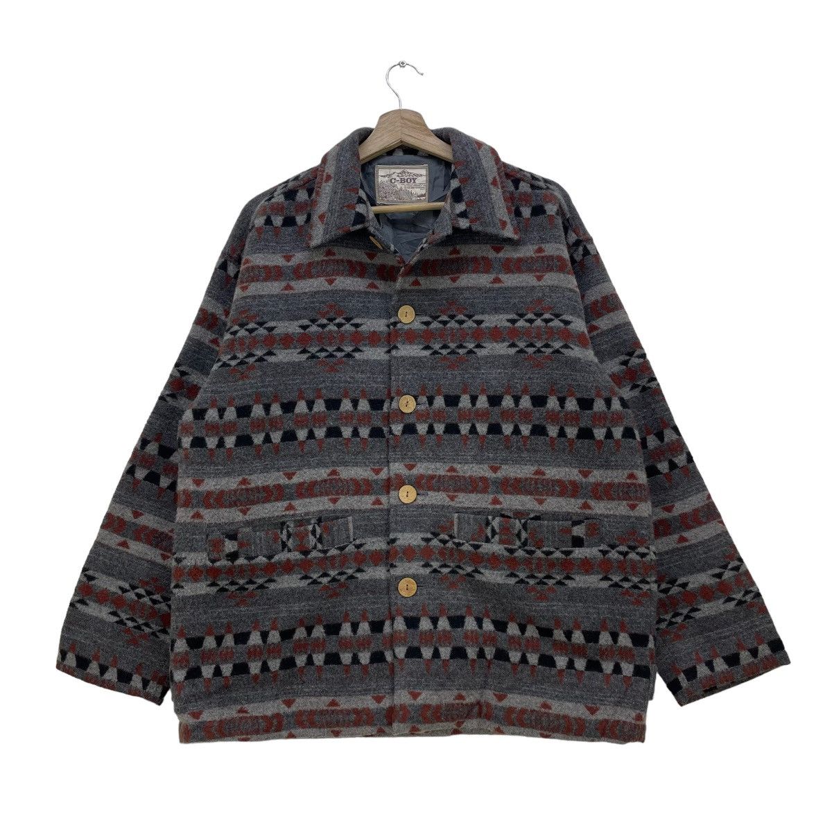 image of Navajo x Vintage C-Boy Native Printed Jacket in Brown, Men's (Size Medium)