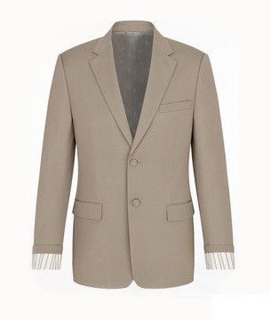 Dior Dior beige wool rolled sleeves blazer jacket 46 Size 46R - 1 Thumbnail