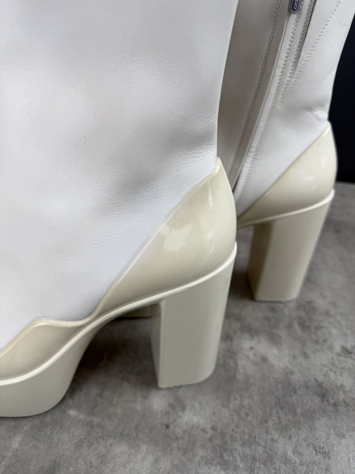 Peter Do at.kollektive x Peter Do Leather Platform Ankle Boots White Size US 10 / IT 40 - 7 Thumbnail
