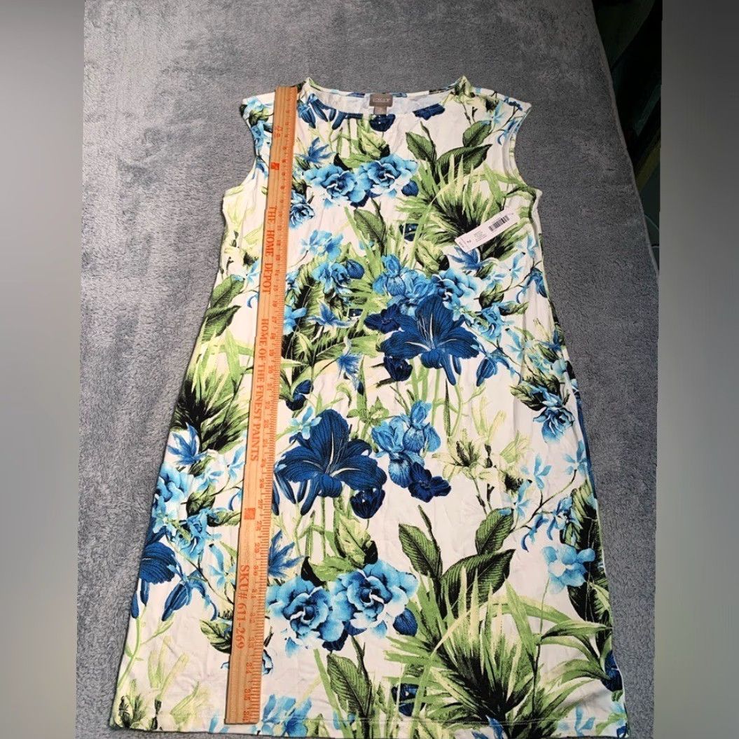 Vintage Chico's Dress NWT Tropic Carlie Boat Neck Floral Blue Midi Dress 2 Women Size XS / US 0-2 / IT 36-38 - 6 Thumbnail