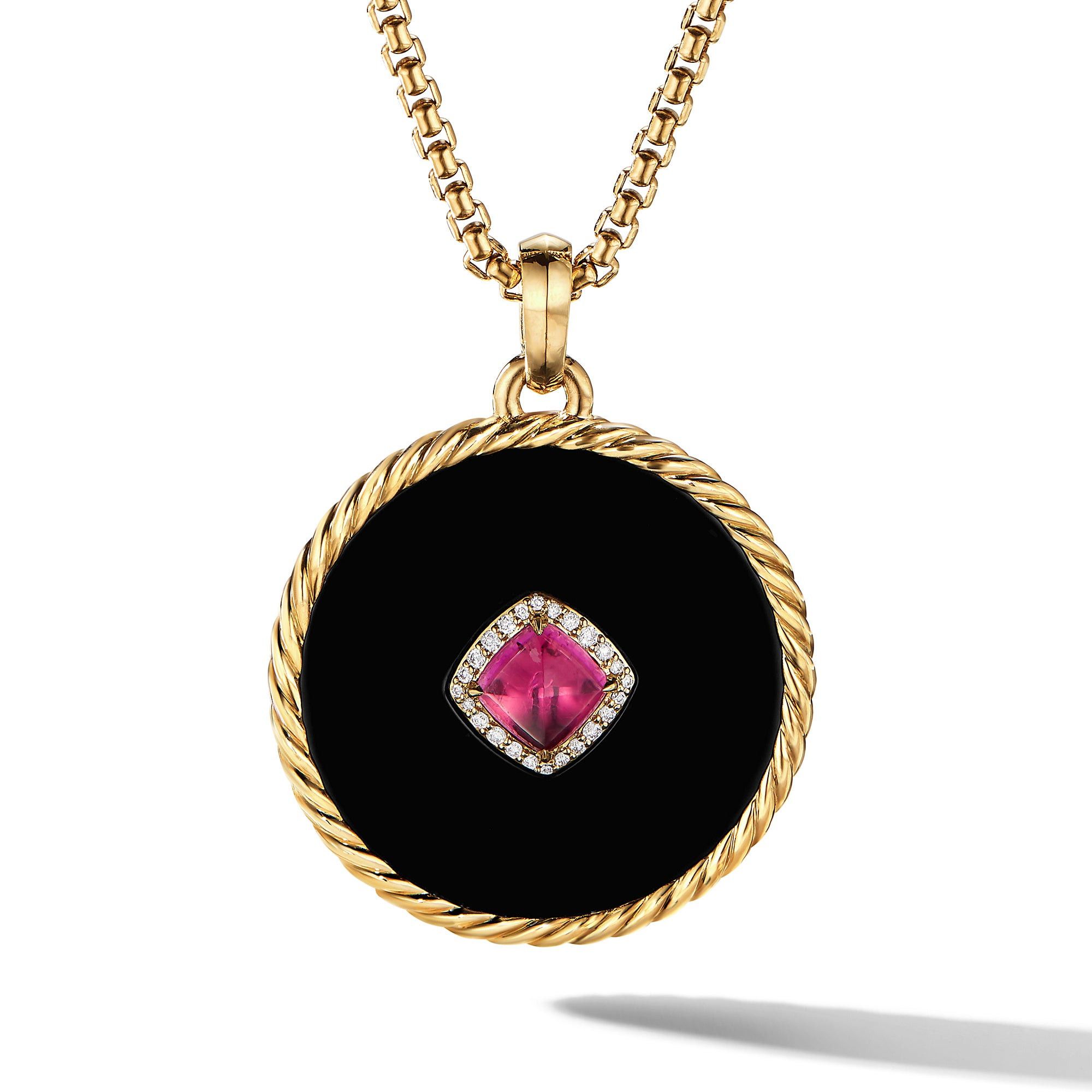 David Yurman o1w1db10525 D17028D Pendant in 18K Gold with Black Onyx Size ONE SIZE - 1 Thumbnail