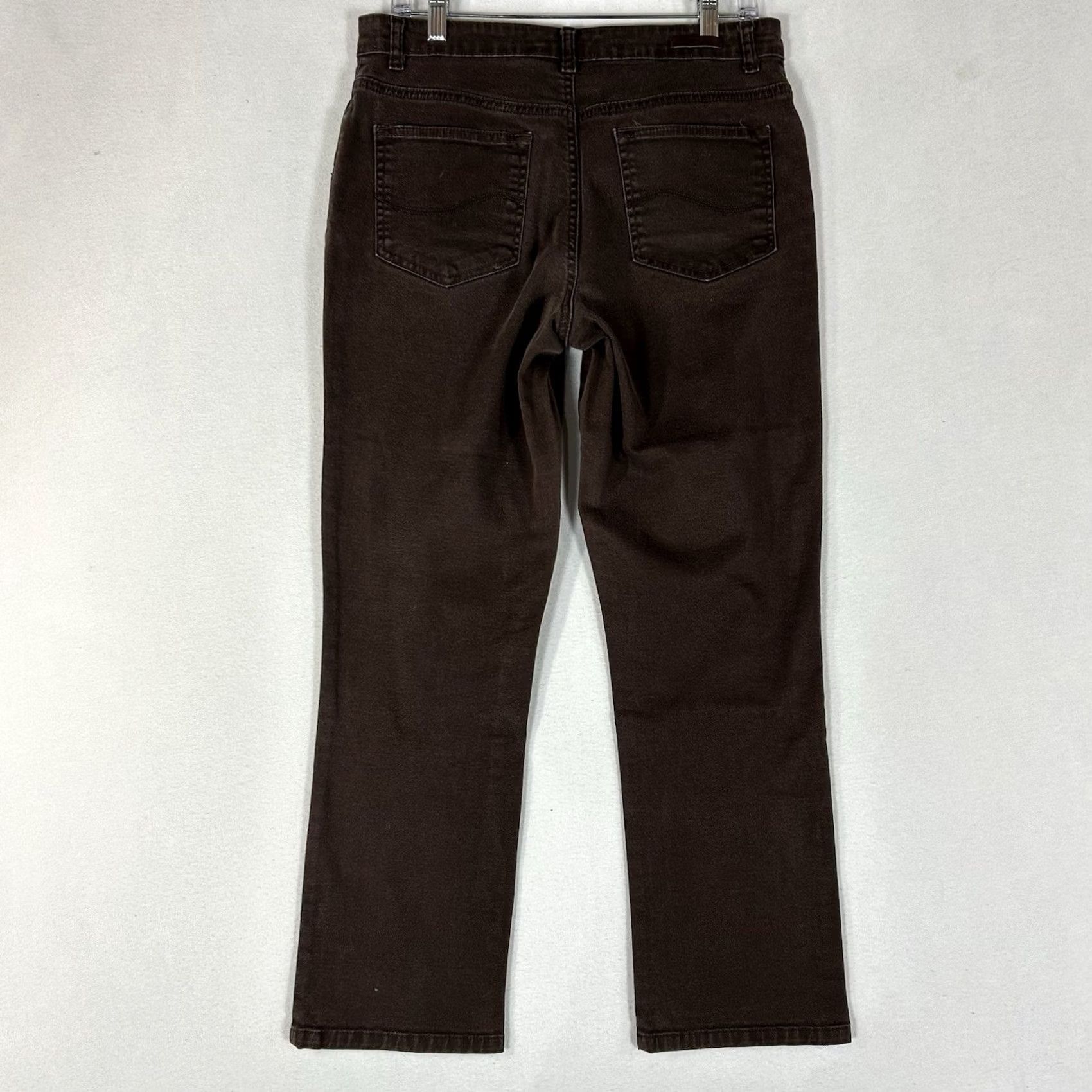 Lee Lee 1889 Relaxed Fit Chino Pants Womens 8 Petite Brown Mid Rise Casual Workwear Pants Size 30" / US 8 / IT 44 - 7 Thumbnail