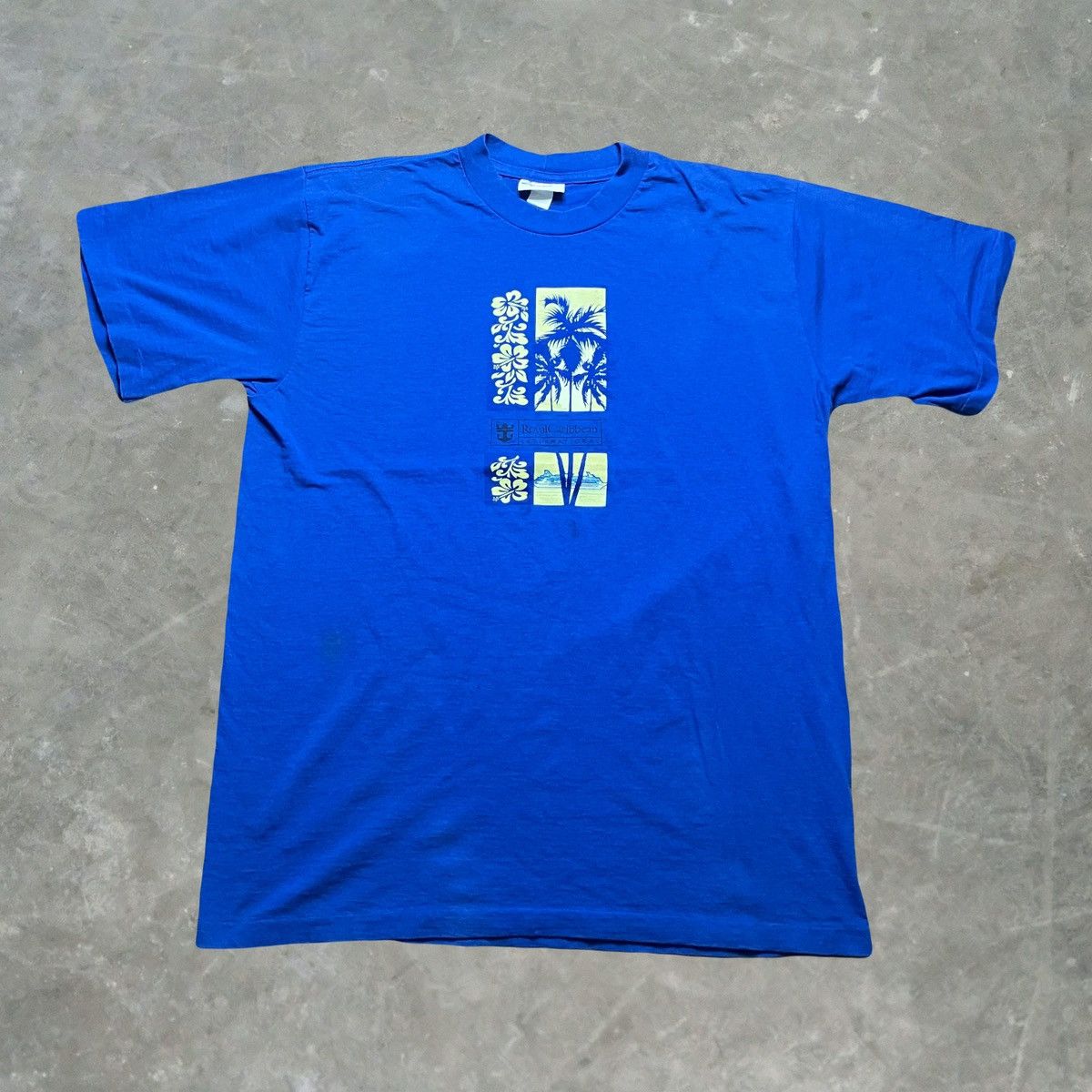 Vintage Vintage 90s Royal Caribbean Graphic T Shirt Blue Size US XXL / EU 58 / 5 - 2 Thumbnail