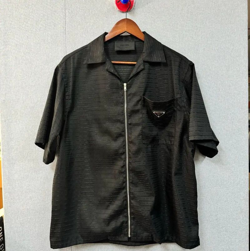 Prada Prada Black Cotton Short Sleeve Shirt Size US S / EU 44-46 / 1 - 1 Thumbnail