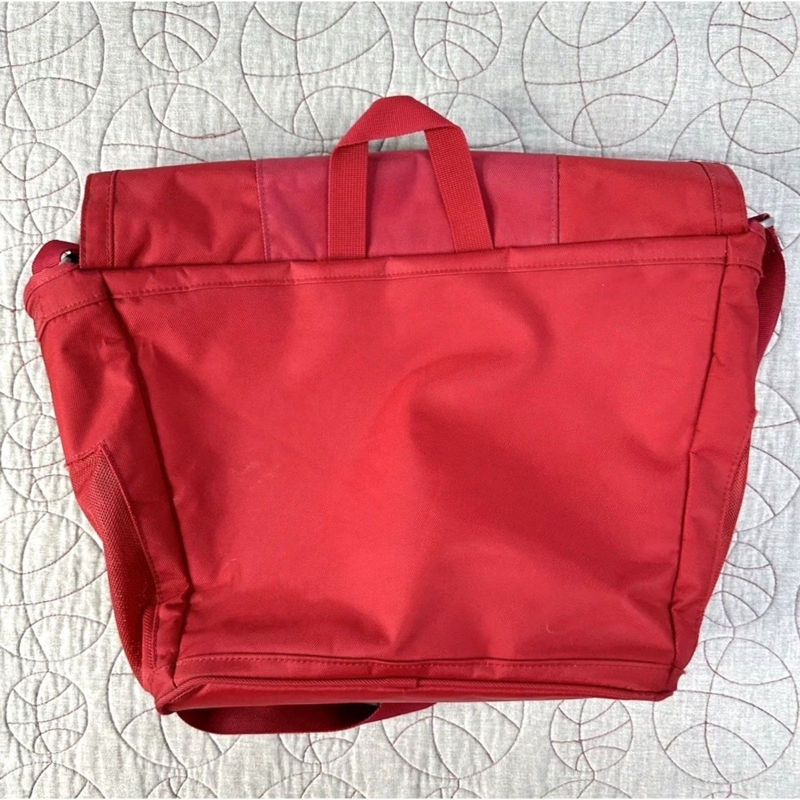Nike VTG Nike Center Swoosh Satchel Bag Nylon Red Laptop Side Men Size ONE SIZE - 5 Thumbnail