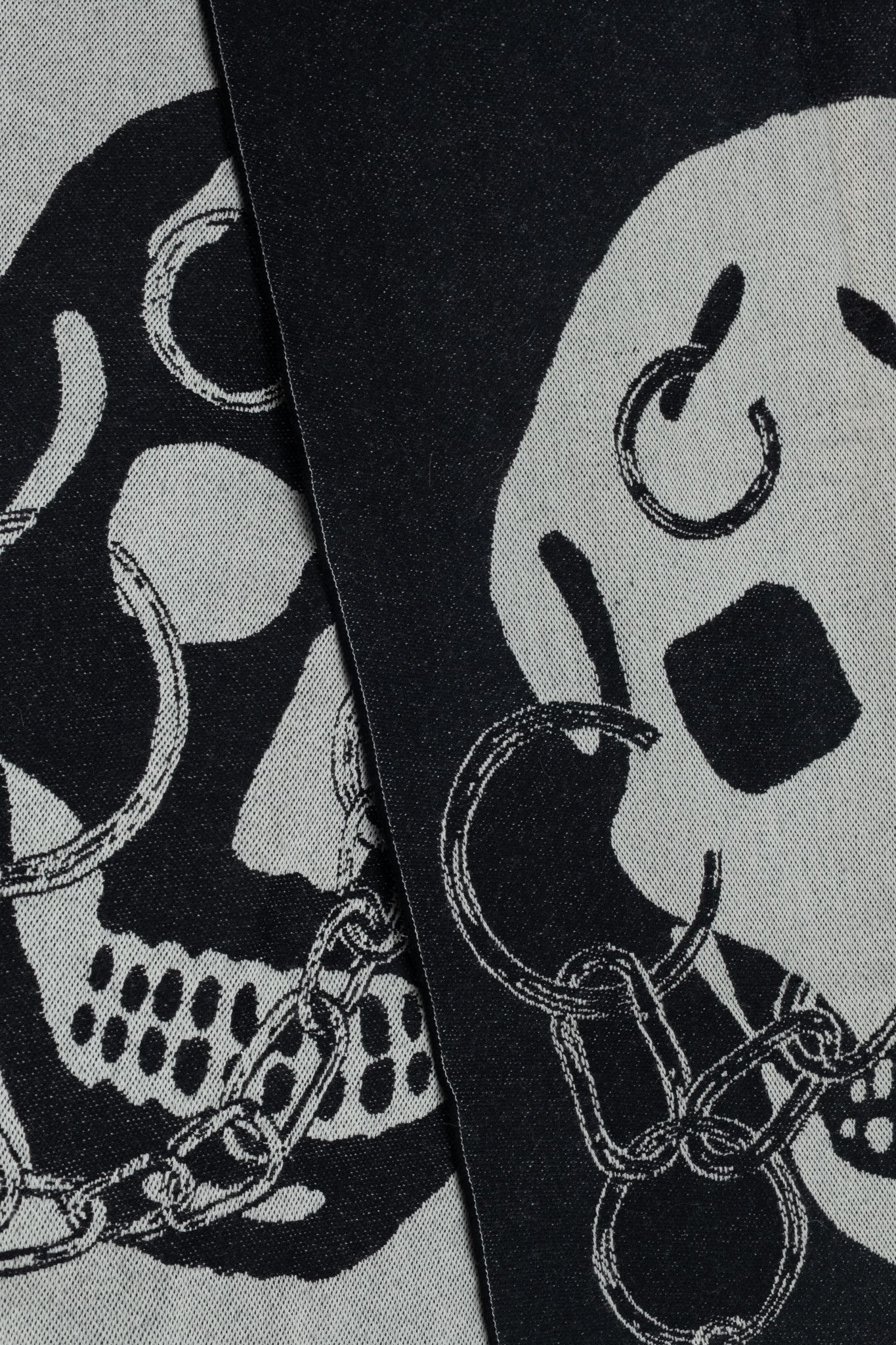 Alexander McQueen Alexander McQueen Black Wool Skull-Motif Scarf Size ONE SIZE - 4 Thumbnail