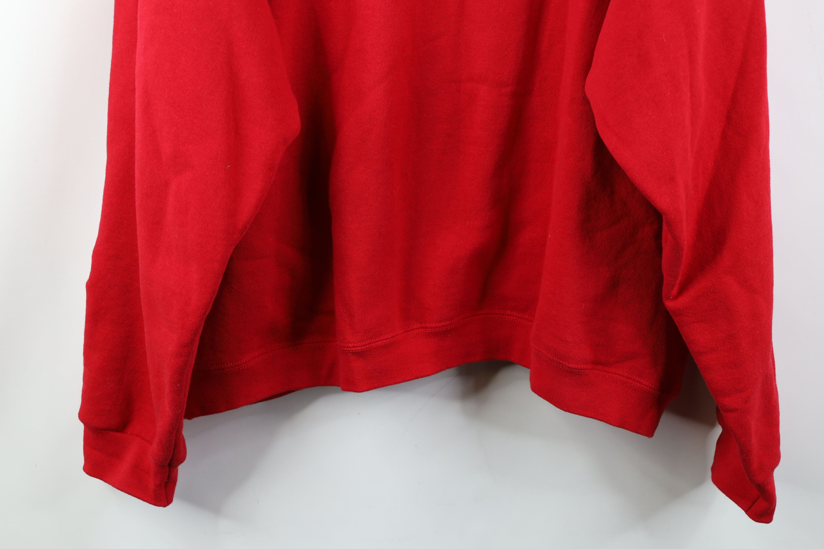 Vintage Vintage 90s Streetwear Blank Heavy Crewneck Sweatshirt Red Size US XXL / EU 58 / 5 - 11 Thumbnail