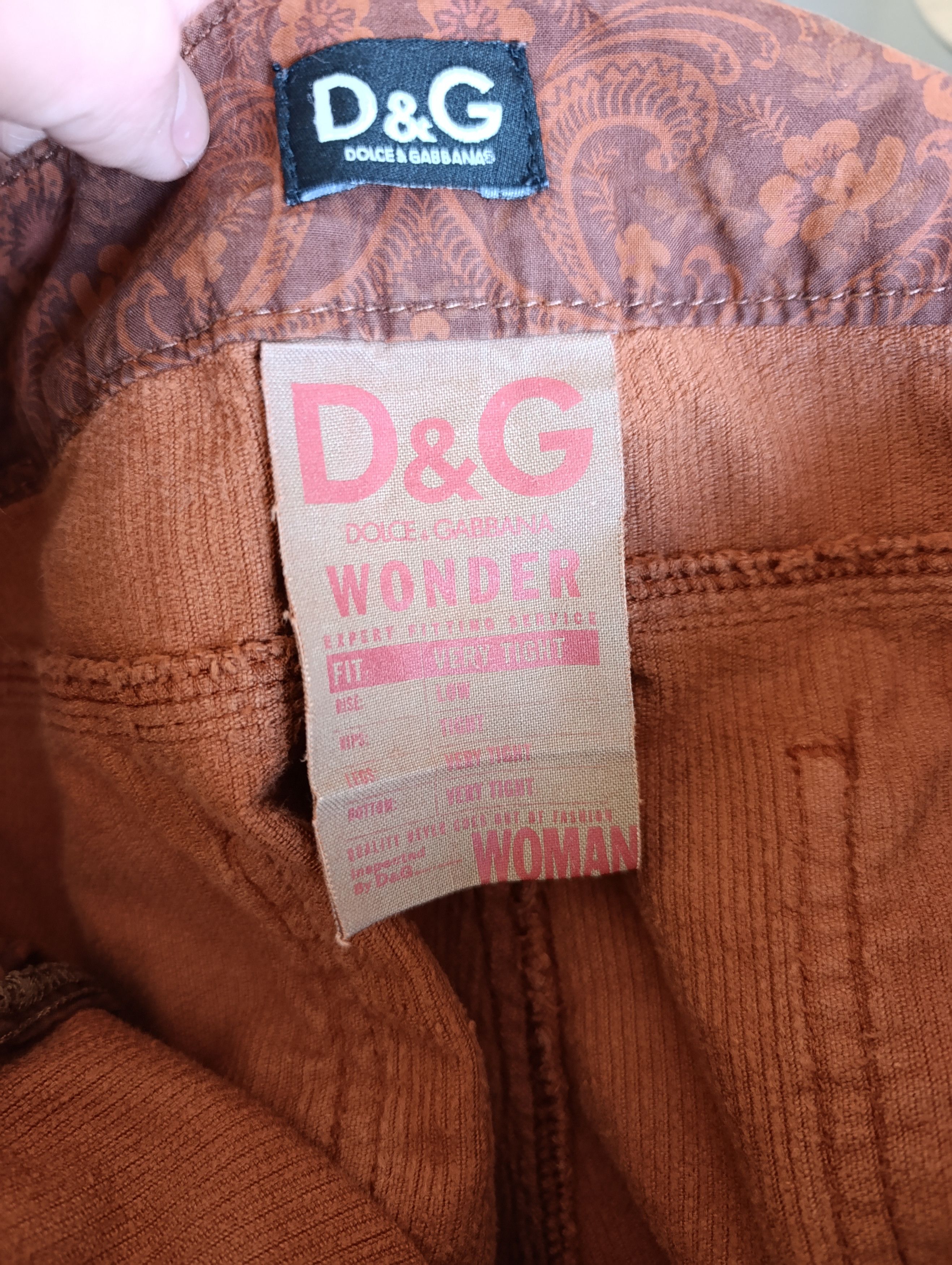 Dolce & Gabbana × Vintage DOLCE GABBANA WONDER WOMEN'S LEGGINGS JEANS CORDUROY Size 30" / US 8 / IT 44 - 16 Thumbnail
