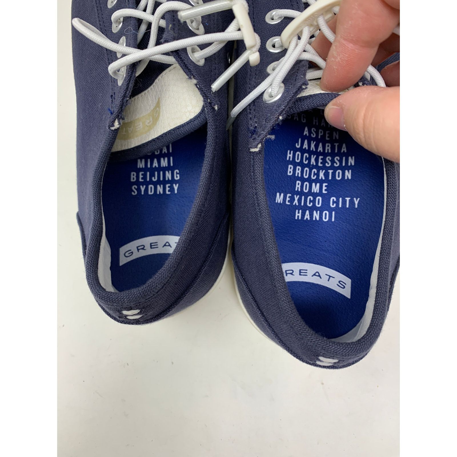 Greats Greats Wilson Men's Size 11.5 Leather Toe Sneaker Blue Size US 11.5 / EU 44-45 - 4 Thumbnail