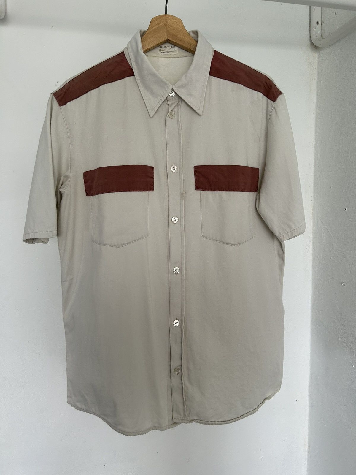 Helmut Lang Ss96 archive contrast colorblock cotton canvas workshirt Size US L / EU 52-54 / 3 - 1 Thumbnail