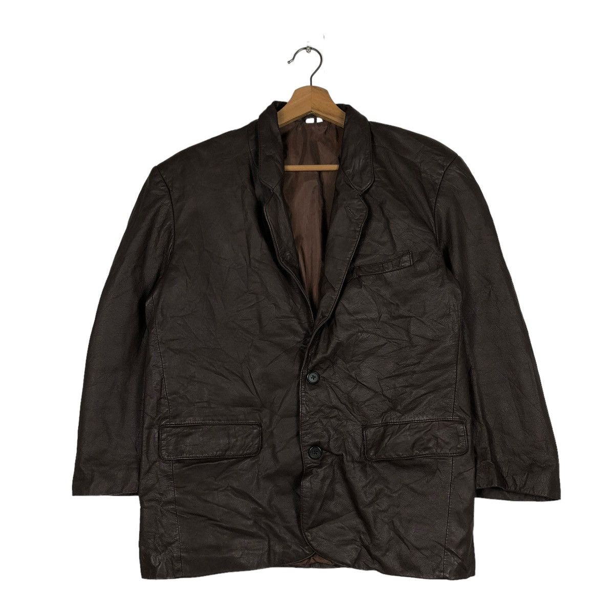 Japanese Brand 🔥VINTAGE GENUINE LEATHER JACKET BIG POCKET ISSEY MIYAKE Size US M / EU 48-50 / 2 - 3 Thumbnail