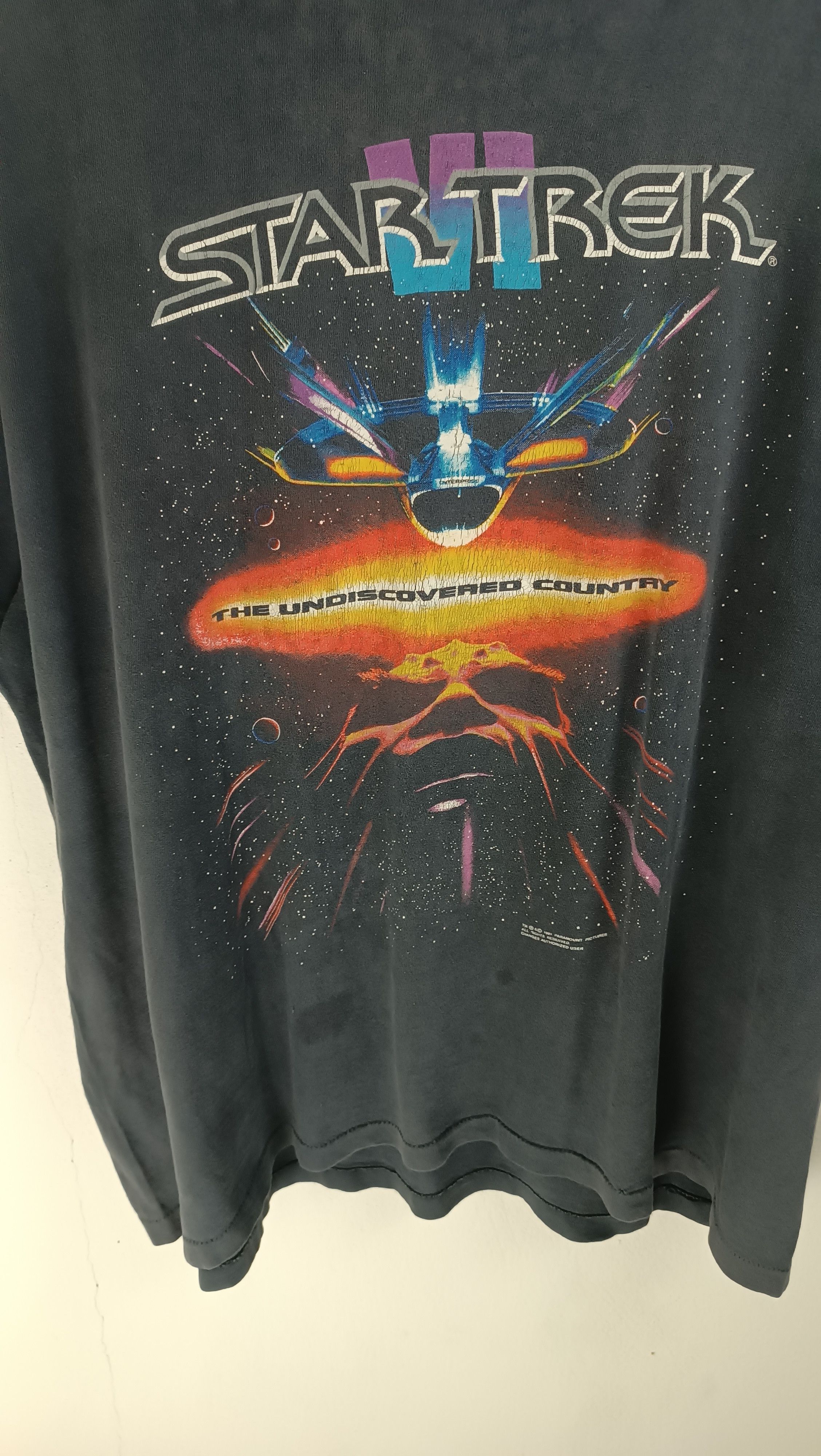 Vintage THRASH FADED VINTAGE 90'S STAR TREK VI MOVIE TEE VERY RARE Size US XL / EU 56 / 4 - 6 Thumbnail