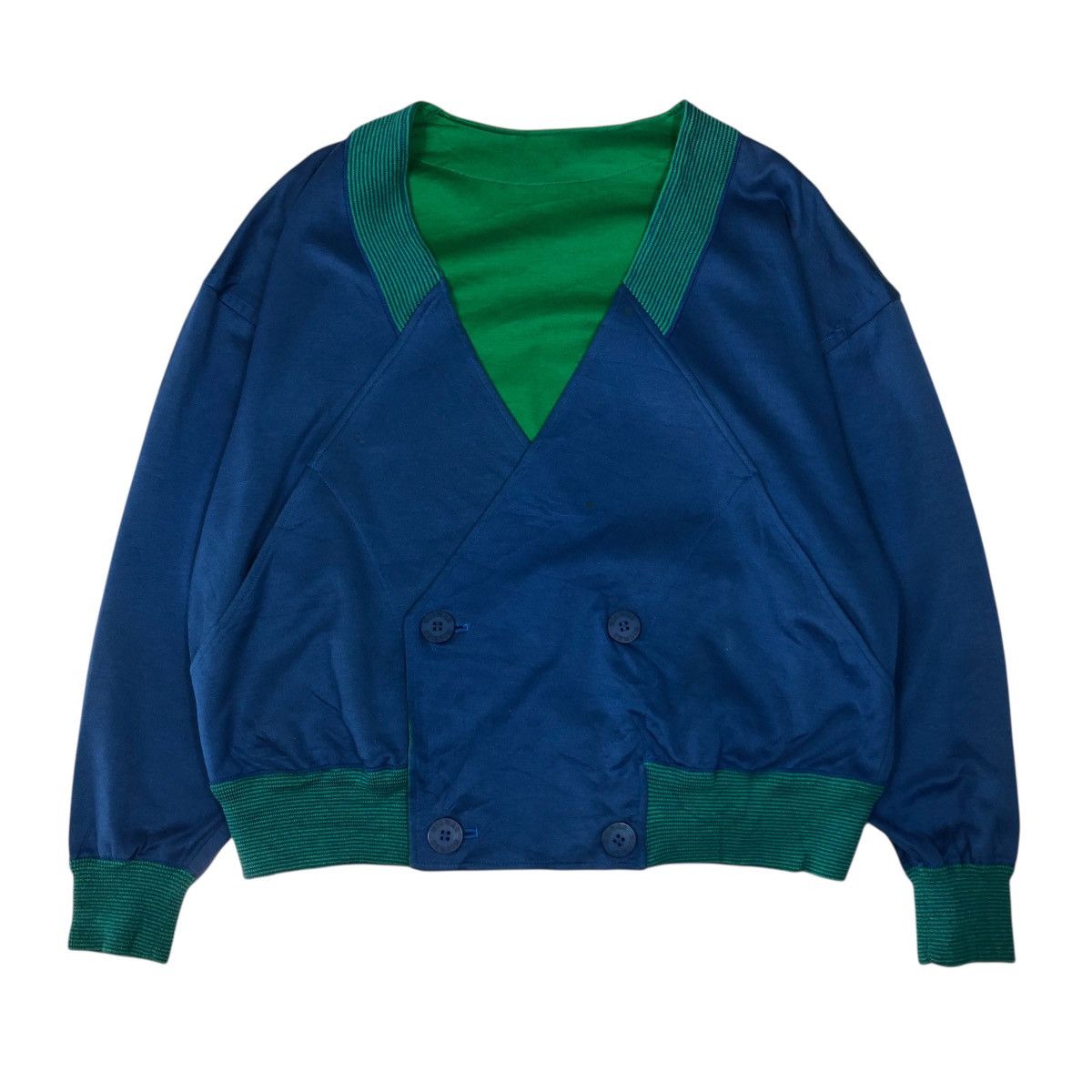Issey Miyake 📌Reversible Bomber Jacket Cardigan Micmac Multi Color Size US M / EU 48-50 / 2 - 1 Thumbnail