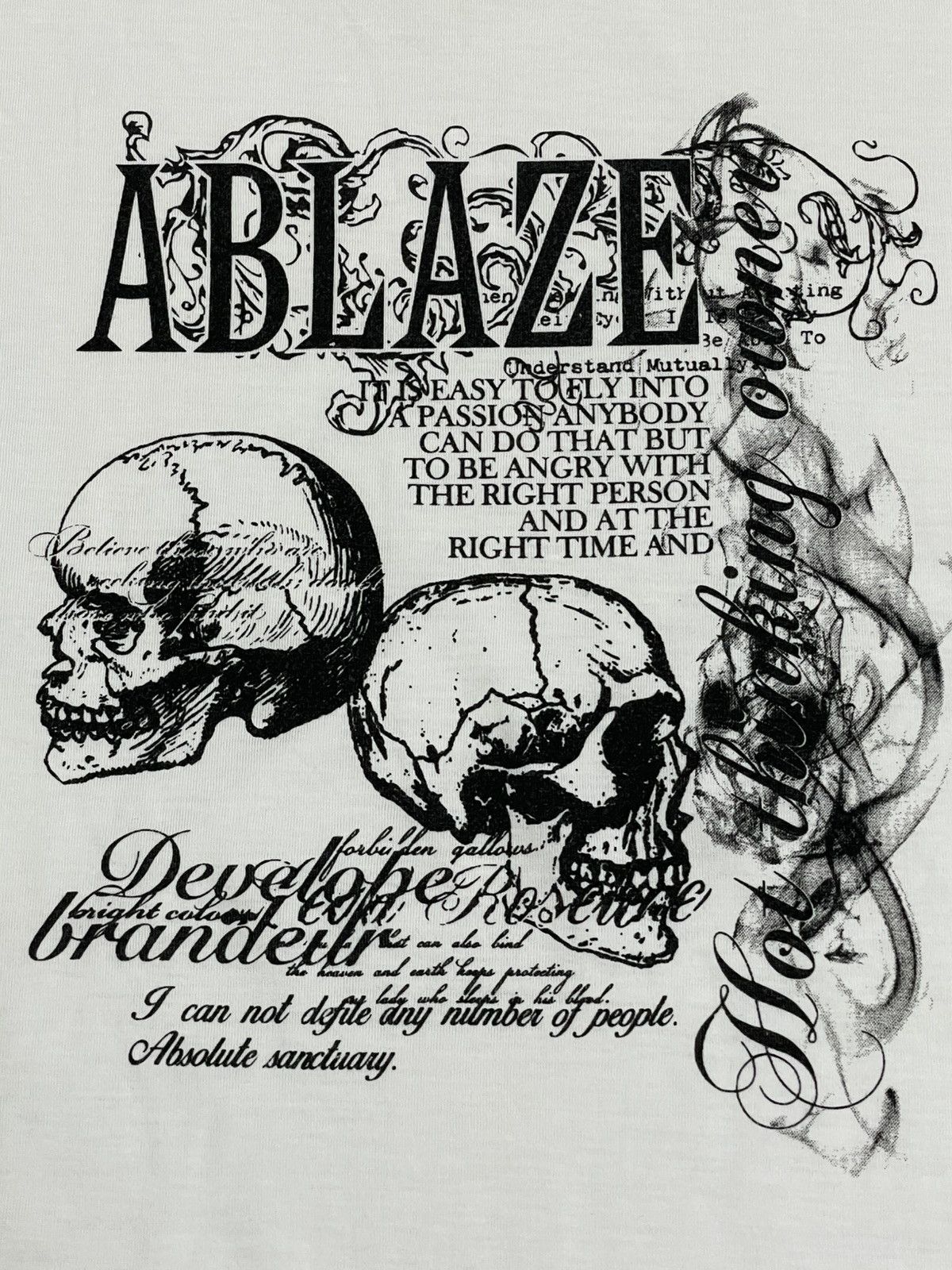 If Six Was Nine Beaumere Ablaze Y2K Skull Affliction Wording Smoke Graphic Size US M / EU 48-50 / 2 - 10 Thumbnail