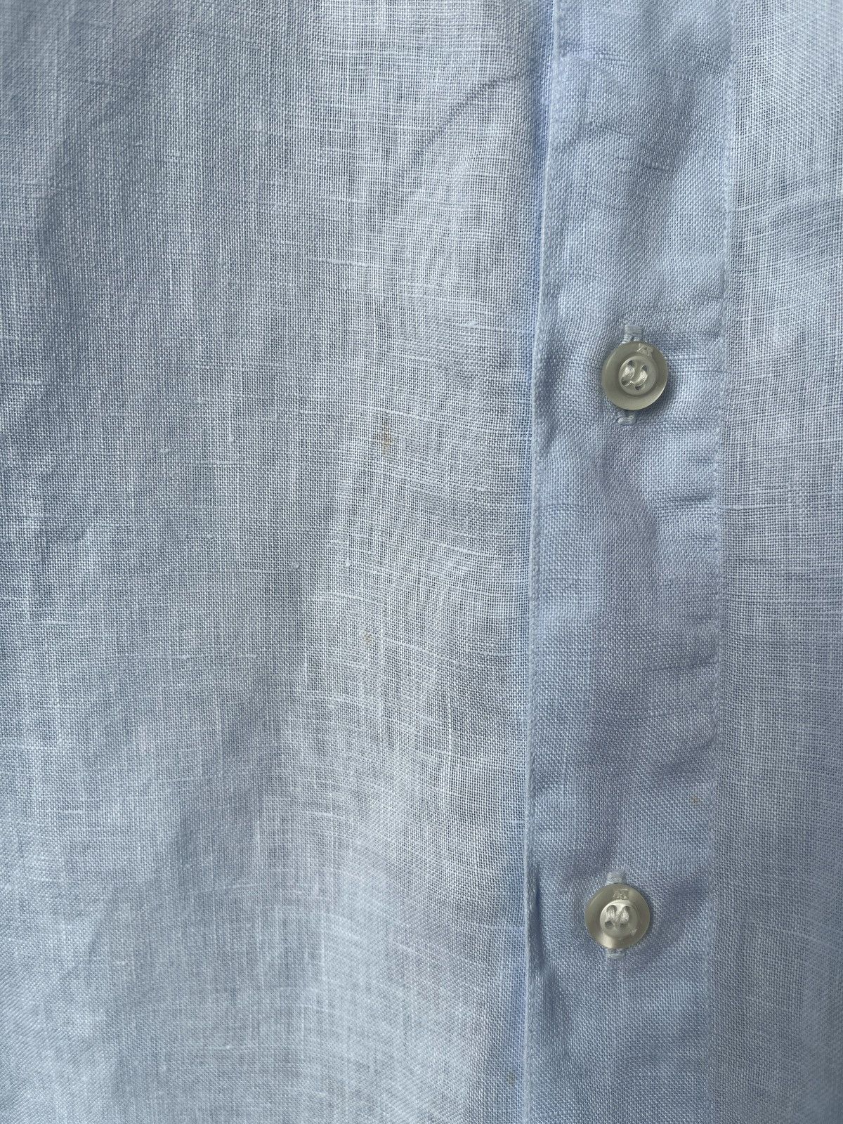 Ermenegildo Zegna ZEGNA Sport Baby Blue Color Linen Shirt Spain Luxury Size US XL / EU 56 / 4 - 12 Thumbnail