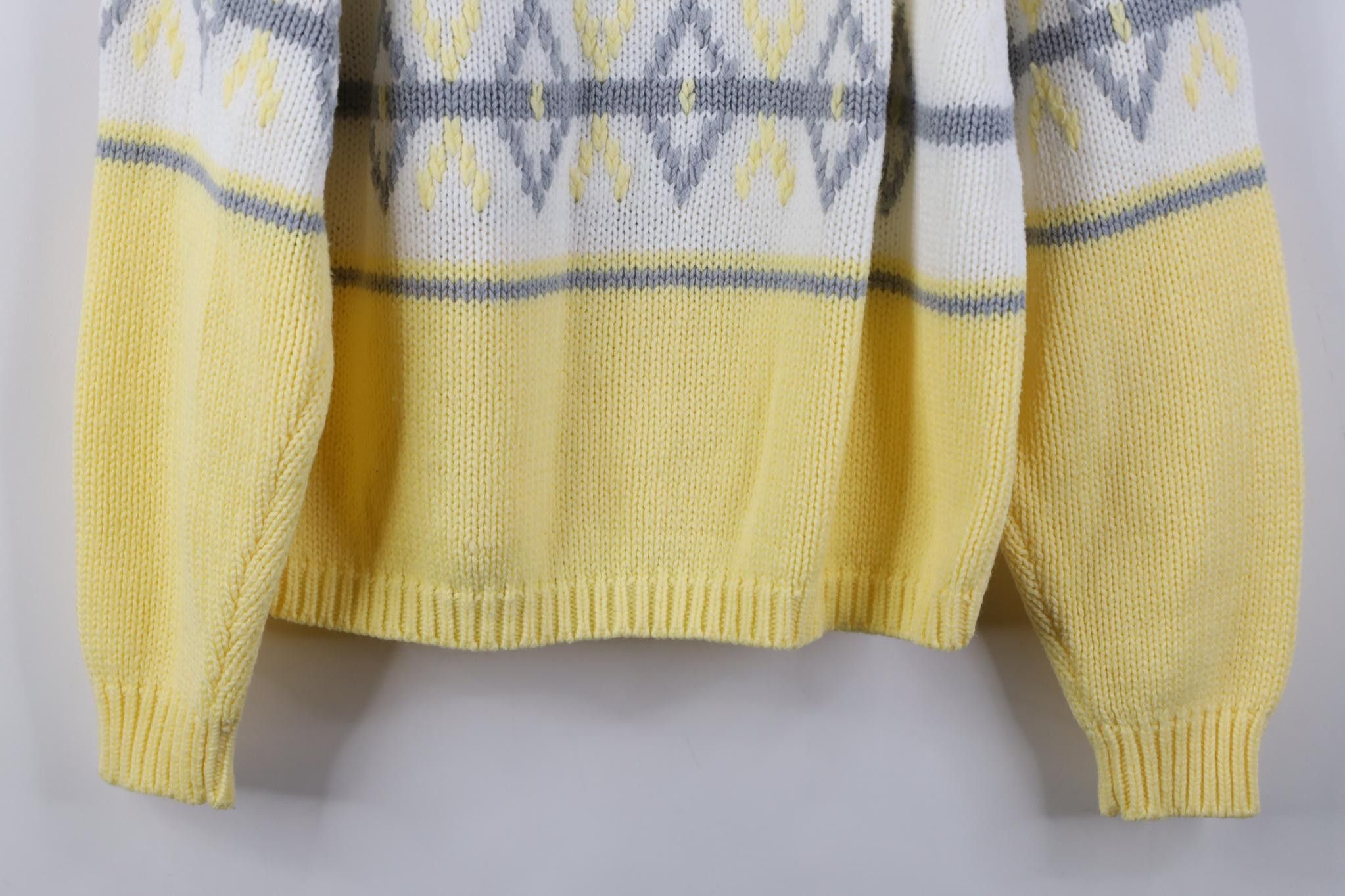Vintage Vintage 90s Streetwear Ribbed Knit Argyle Diamond Sweater Size L / US 10 / IT 46 - 9 Thumbnail