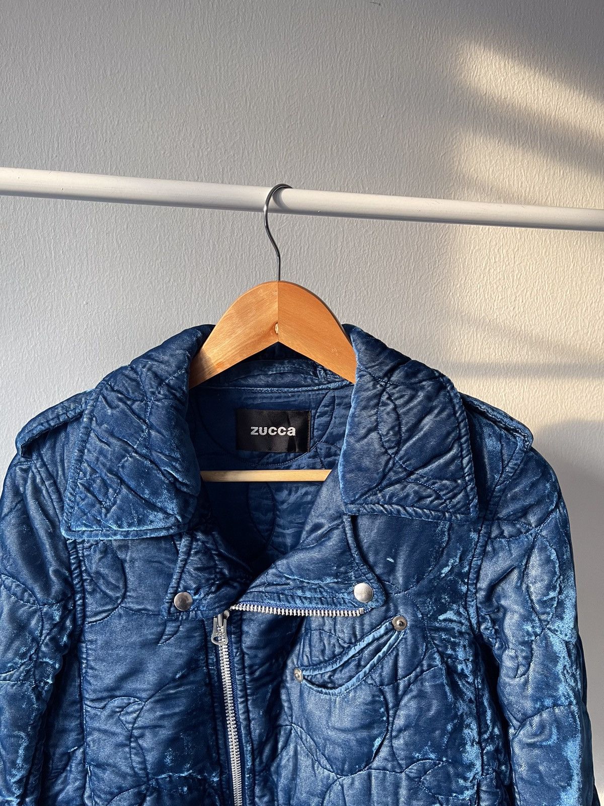 CABANE de ZUCCa × Issey Miyake F/W 2004-2005 Zucca Velvet Biker Jacket Size US S / EU 44-46 / 1 - 8 Thumbnail