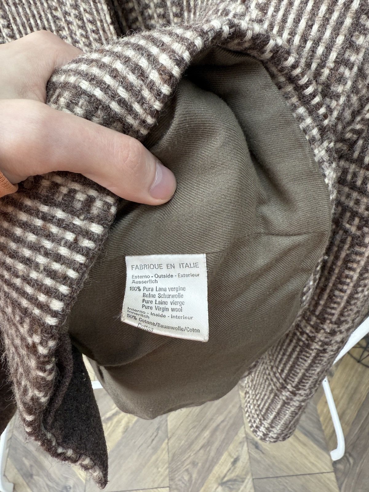 Byblos Vintage Byblos Women’s Wool Jacket Blazer Brown Check Size M / US 6-8 / IT 42-44 - 8 Thumbnail