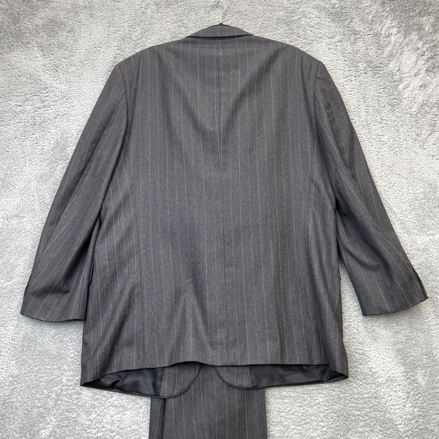 Oscar De La Renta VINTAGE Oscar de la Renta Suit Mens XL Gray 2 Piece Coat Pinstripe Set 50 Chest 36 Waist Black? Not applicable Size 46R - 3 Thumbnail