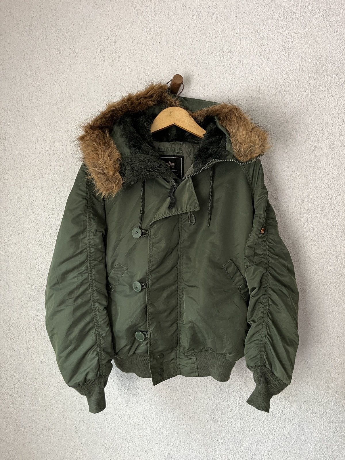 Vintage Alpha Industries N2B Faux Fur Bomber Jacket