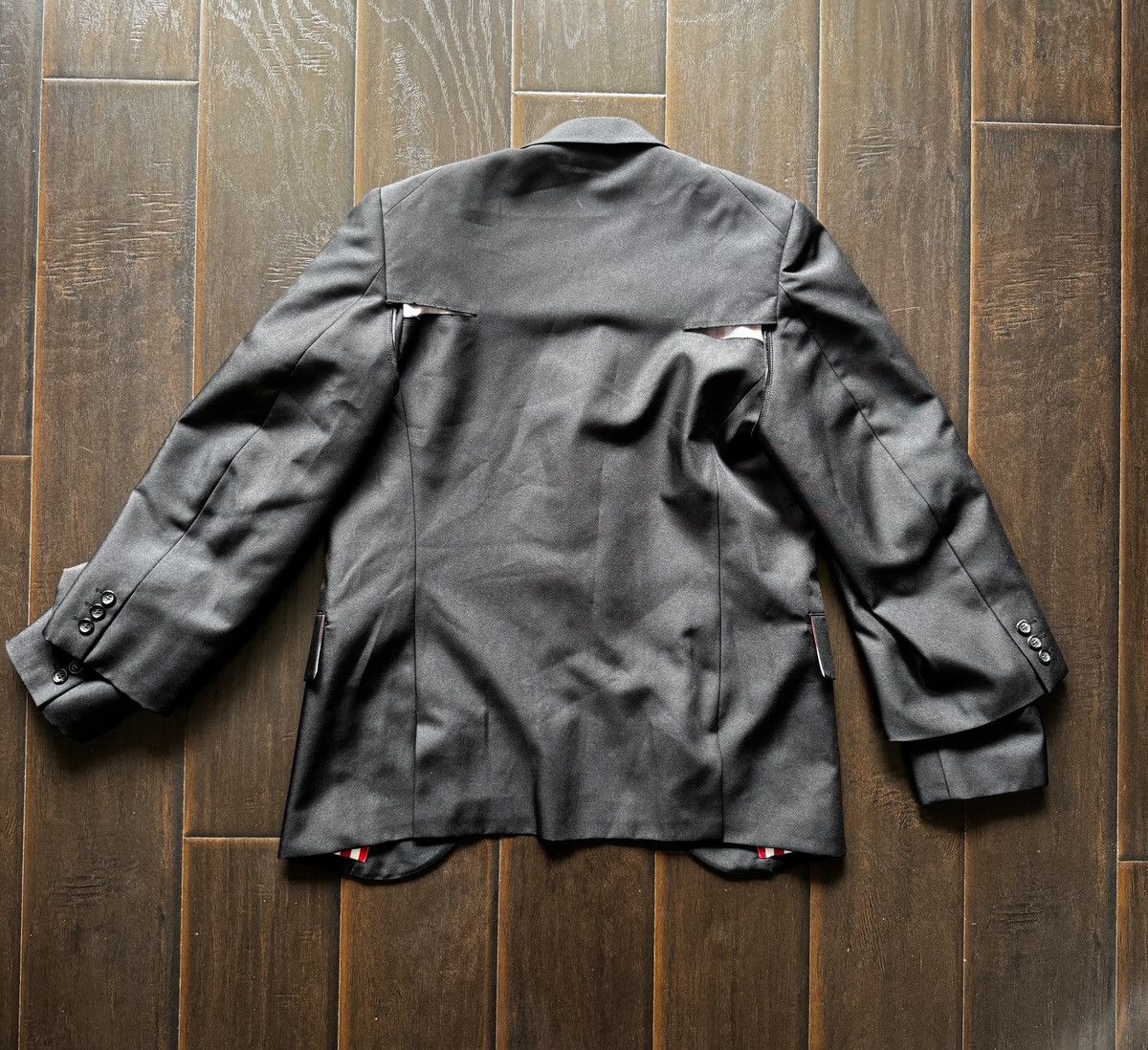 Comme des Garcons Homme Plus Comme Des Garçon Homme Plus Black Asymmetric Coat SZ S Size 38R - 2 Thumbnail