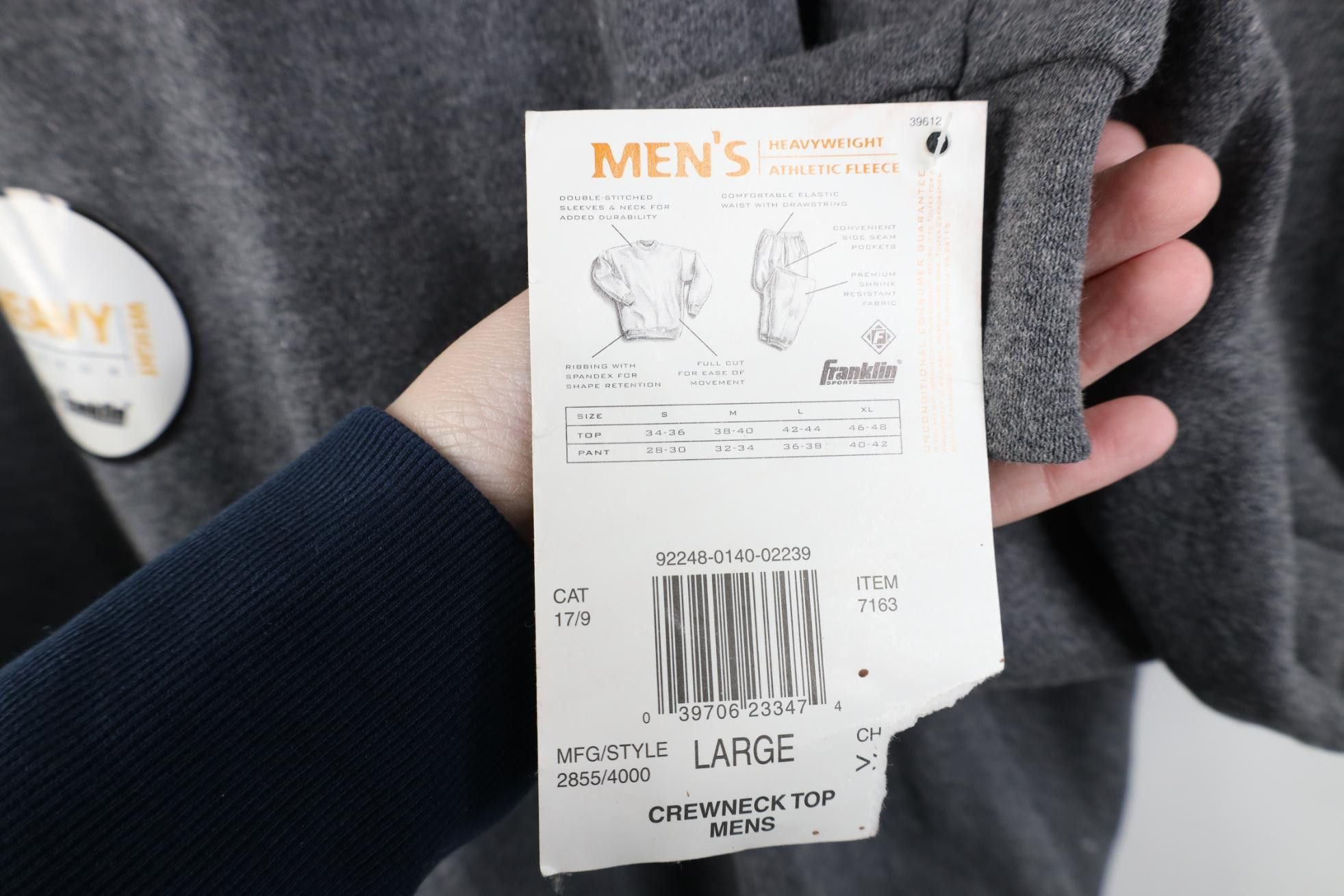 Vintage Deadstock Vintage 90s Streetwear Heavyweight Sweatshirt Gray Size US L / EU 52-54 / 3 - 5 Thumbnail