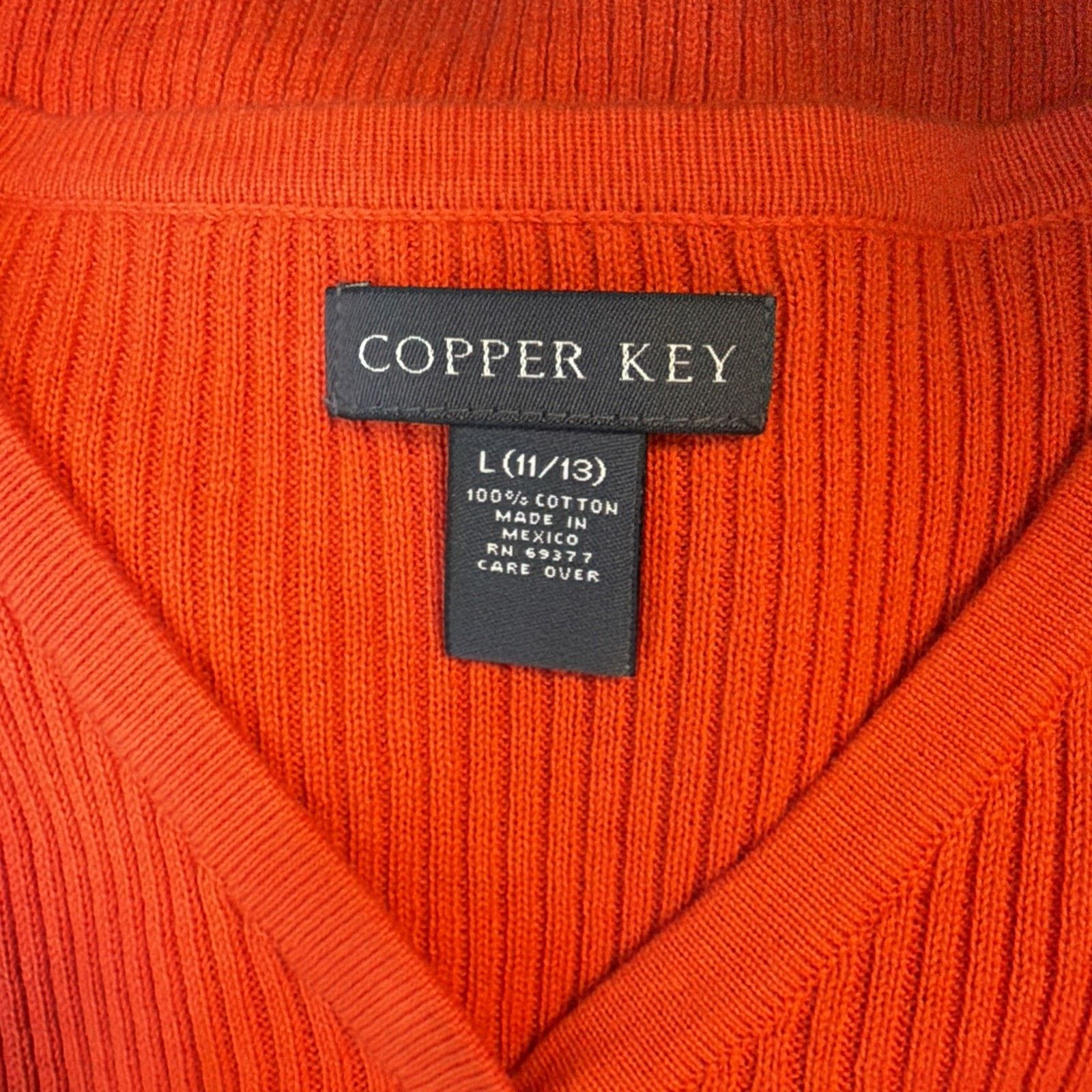 Other COPPER KEY size L Button-up Sweater V-Neck Stretch ORANGE Size L / US 10 / IT 46 - 8 Thumbnail