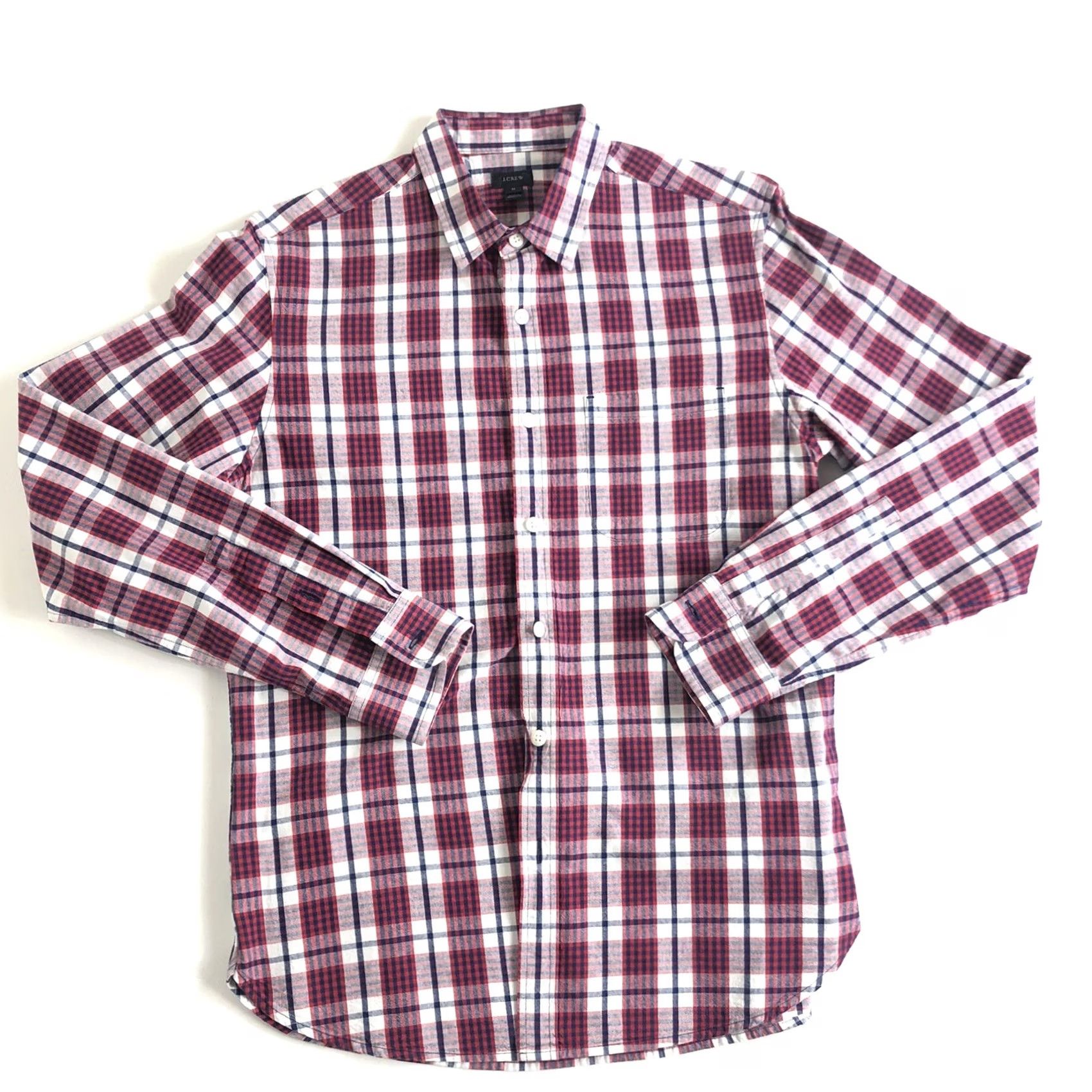 J.Crew J.CREW Button-Up Shirt Mens Medium Plaid Blue Red Long Sleeve Collar Casual Size US M / EU 48-50 / 2 - 2 Thumbnail