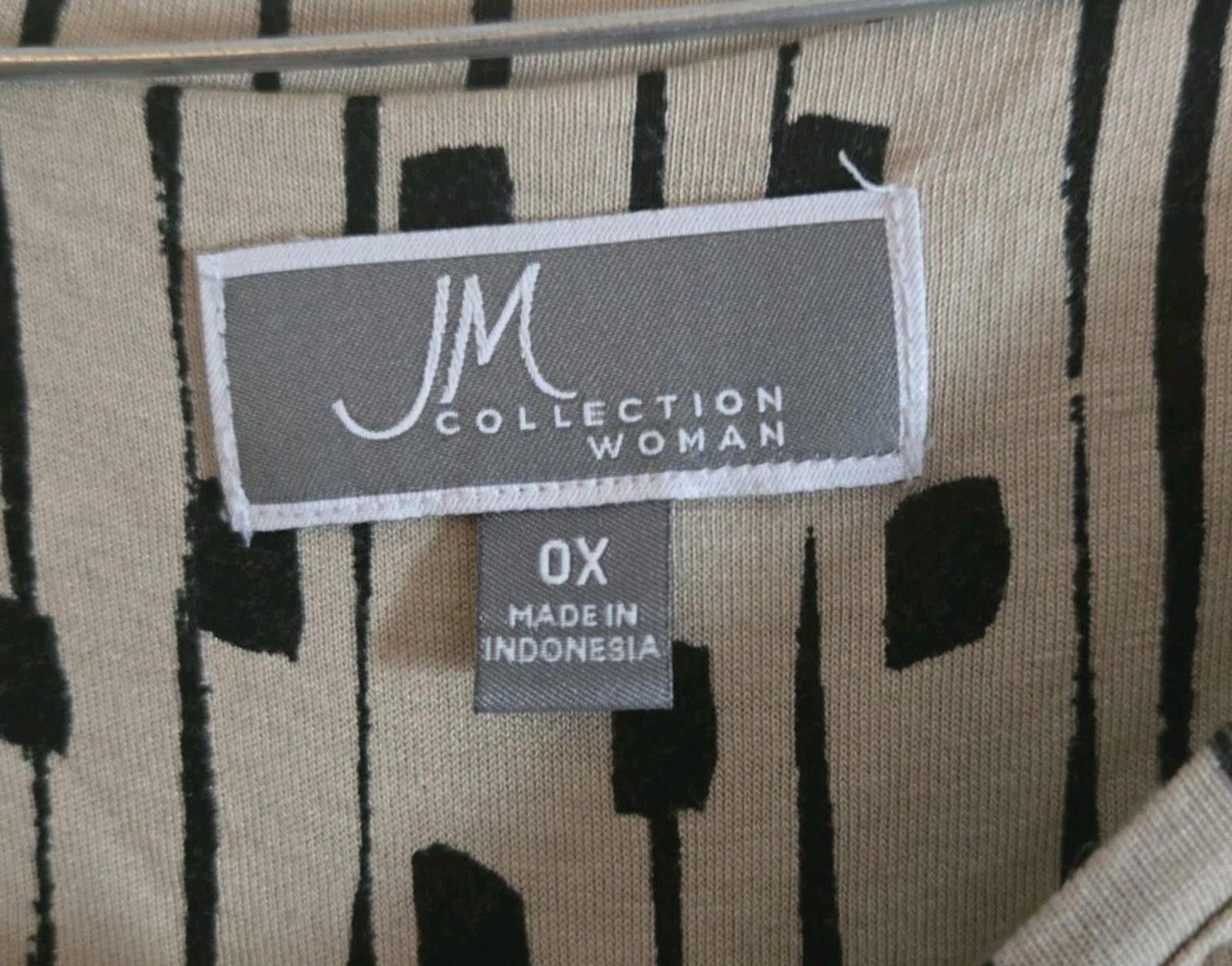 Other JM Collection Woman Top Blouse Size 0X Cream Beige Black Sho Size XL / US 12-14 / IT 48-50 - 8 Thumbnail
