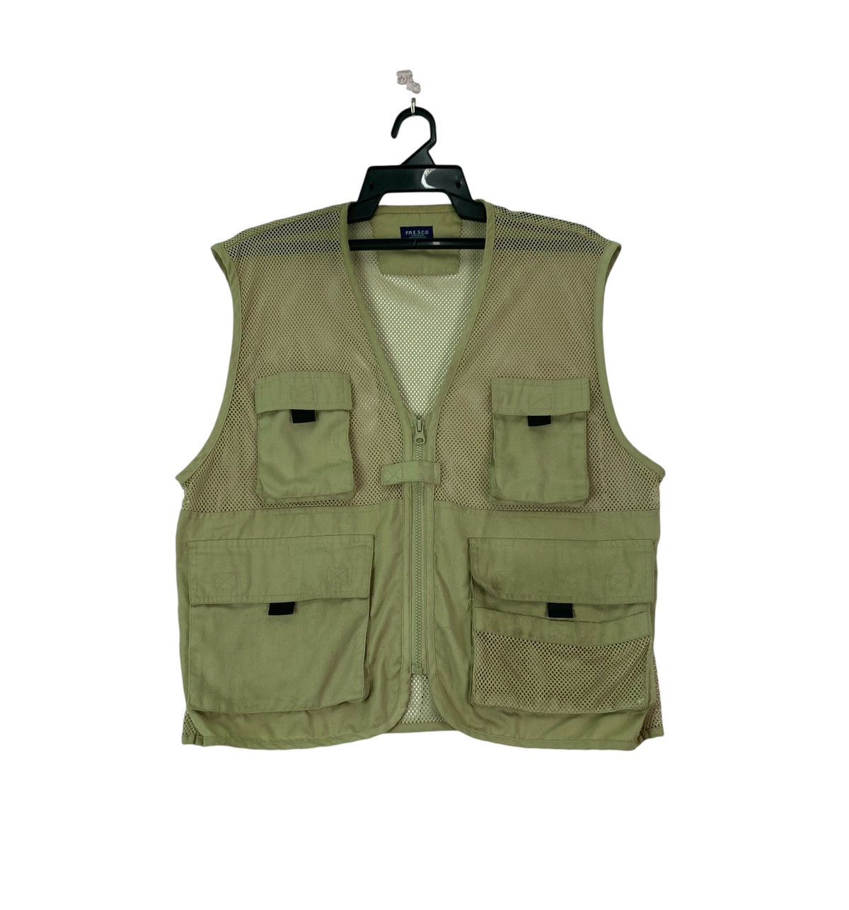 Vintage Vtg 90s Fresco fishnet cargo pocket hunting vest Size US L / EU 52-54 / 3 - 1 Thumbnail