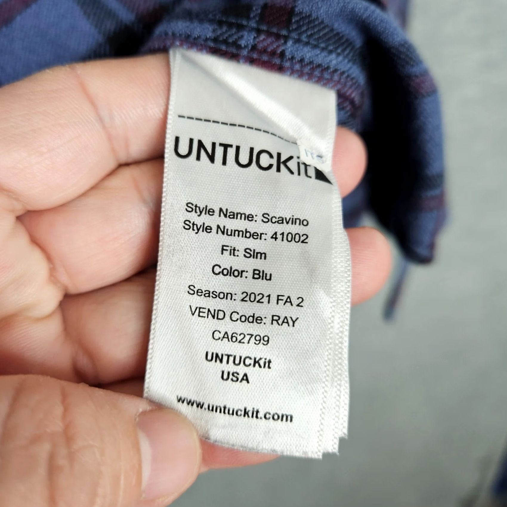 UNTUCKit UNTUCKit Scavino Men's Button Up Plaid Check Flannel Solid Cotton Shirt M Multicolor Casual Button-Up Shirts Mens Size US M / EU 48-50 / 2 - 4 Thumbnail
