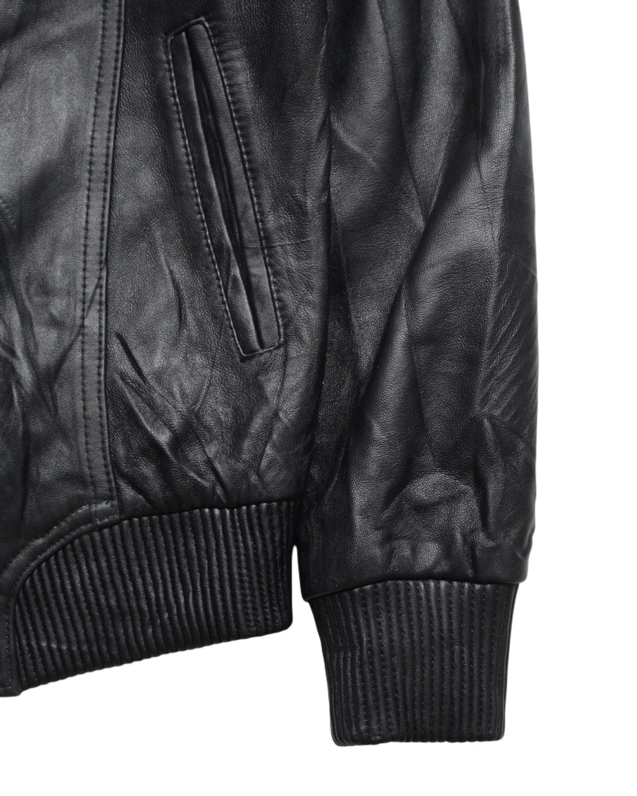 Vintage SS2021 HASSTIGE LAMBSKINS LEATHER BOMBER JACKET Size M / US 6-8 / IT 42-44 - 5 Thumbnail