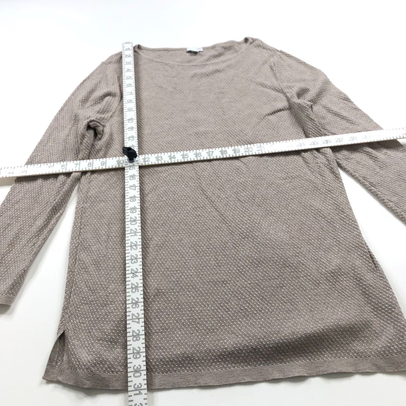 J. Jill J. Jill L Women's Knit Boat Neck Pullover Lightweight Sweater Tan Oatmeal Shirt/Top Size L / US 10 / IT 46 - 3 Thumbnail