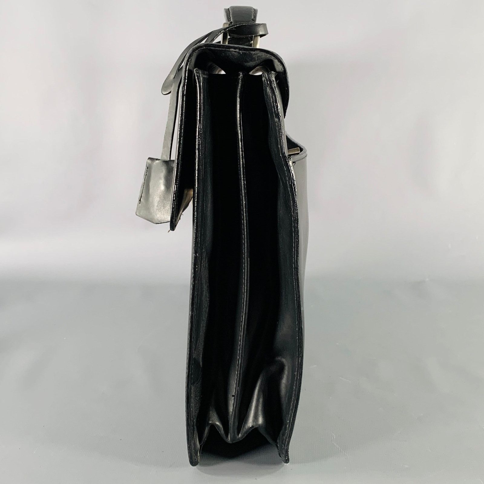 Gianfranco Ferre GIANFRANCO FERRE Black Leather Briefcase Push Lock Bag Size ONE SIZE - 4 Thumbnail