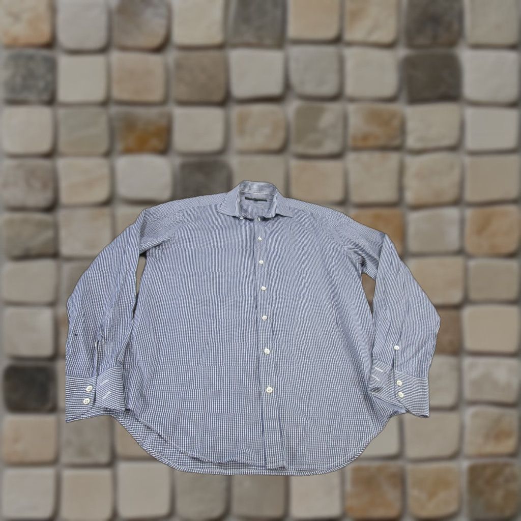 Rag & Bone RAG & BONE Dress Shirt Men’s 15.5 Regular Fit Blue Plaid Long Sleeve Cotton Size 40R - 1 Thumbnail