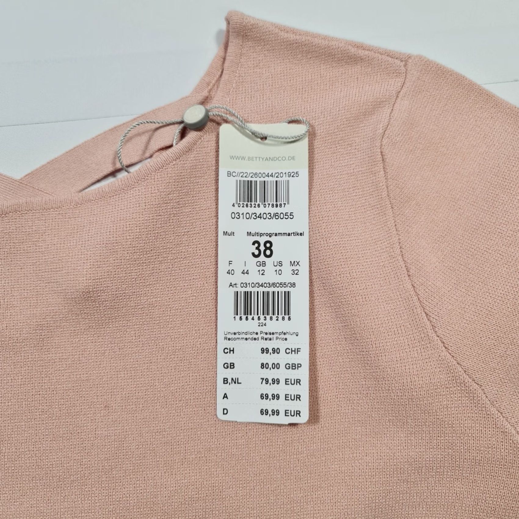 CO Betty & Co Jumper Womens Pink 12 UK Long Sleeve Round Neck Knit Pullover Top Size XL / US 12-14 / IT 48-50 - 5 Thumbnail