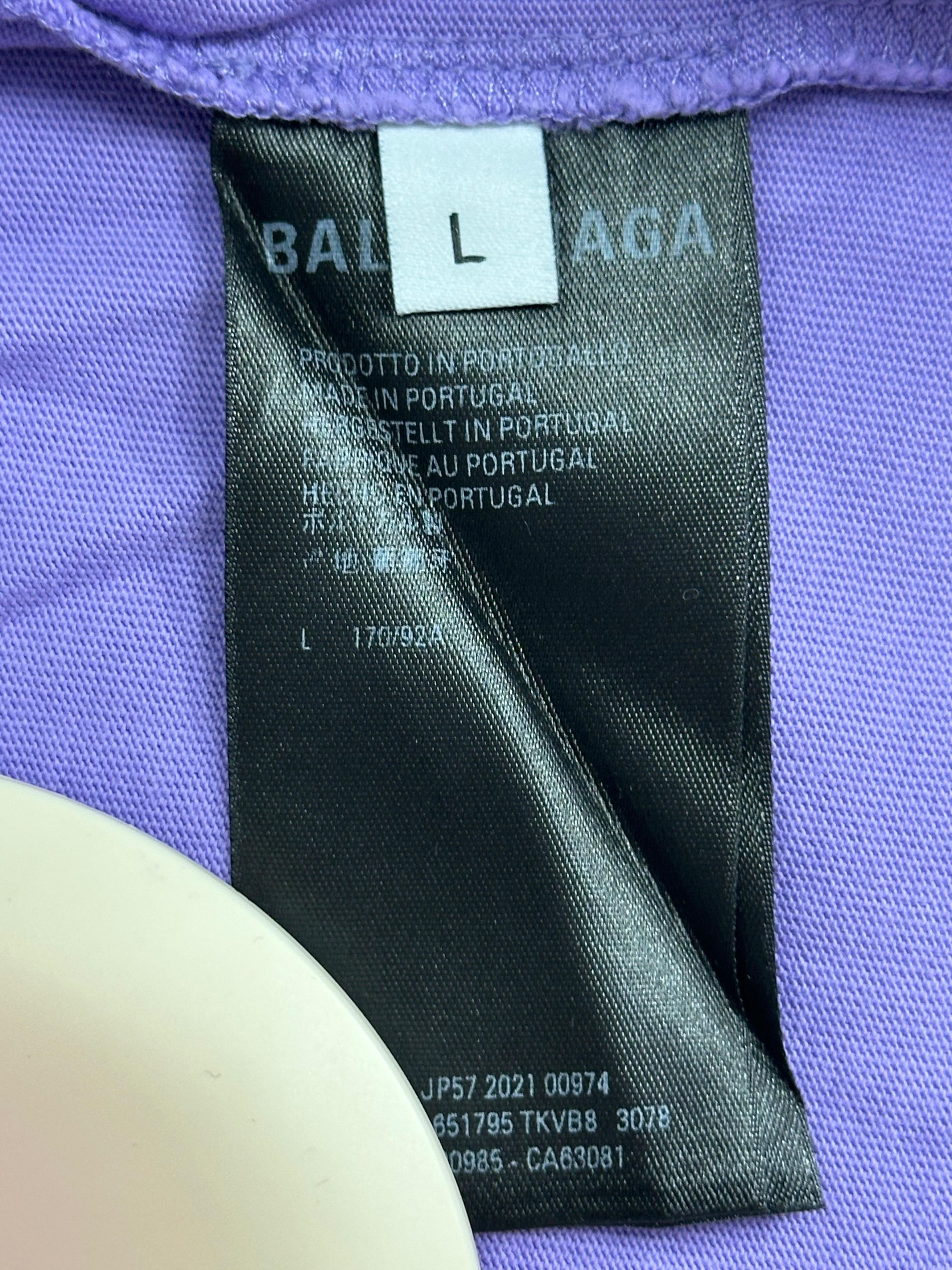 Balenciaga CC000013 Balenciaga Logo Destroyed T-Shirt in Purple Size US L / EU 52-54 / 3 - 10 Thumbnail