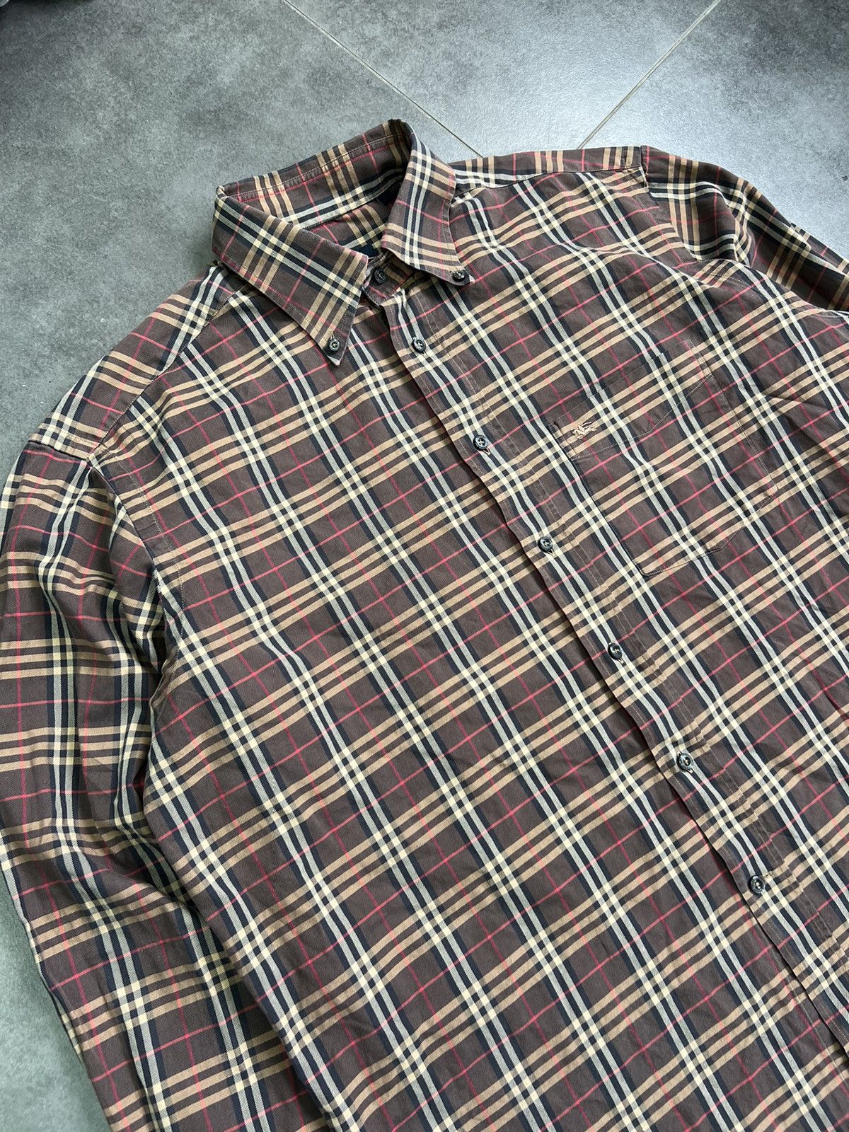 Burberry × Vintage Vintage 90s Burberry London Nova Check Plaid Shirt RARE y2k Size US XL / EU 56 / 4 - 2 Thumbnail