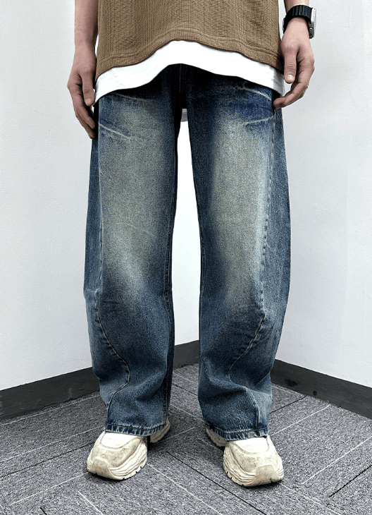 Japanese Brand × Vintage American retro lightning pattern washed scimitar jeans y2k Size US 32 / EU 48 - 1 Thumbnail