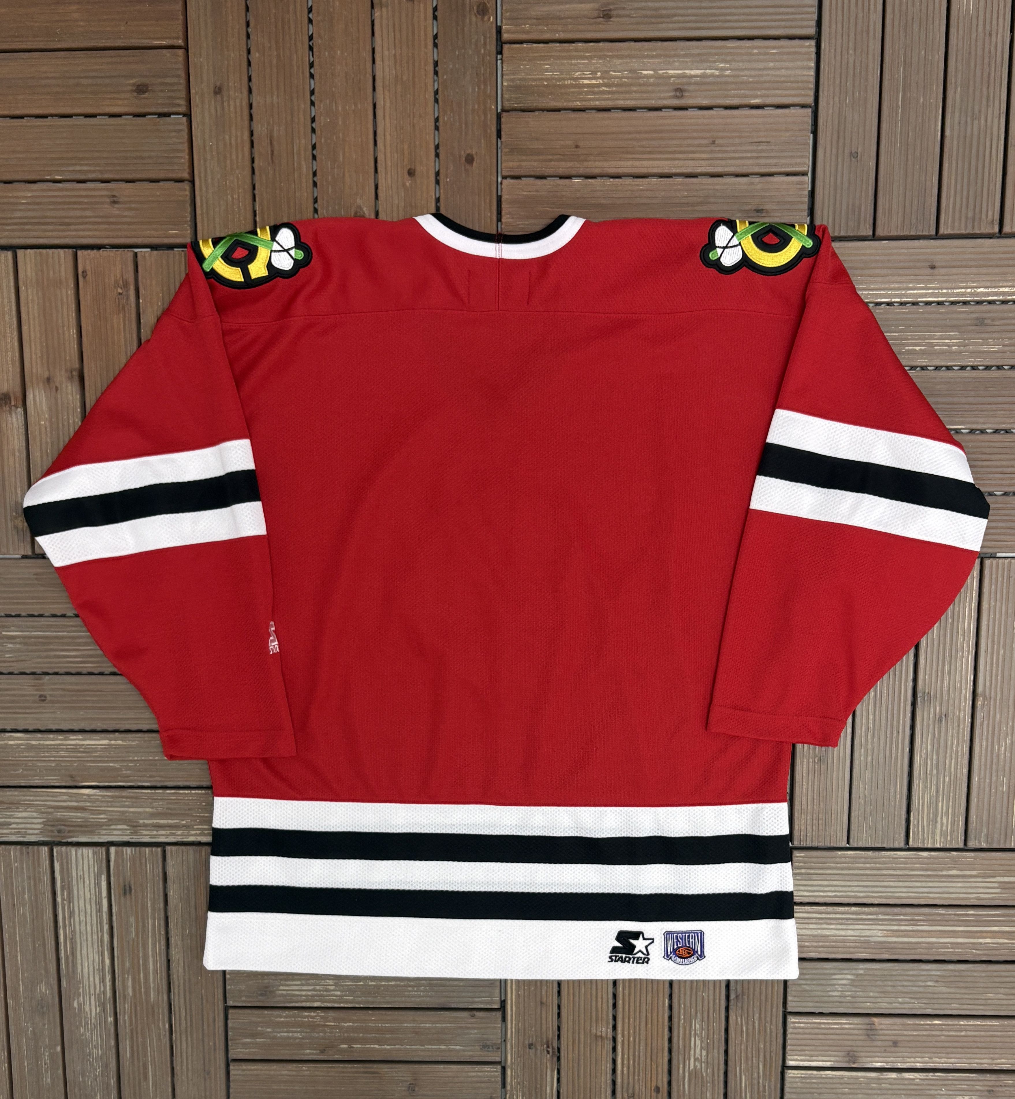 Starter Chicago Blackhawks Stitched Vintage Hockey Jersey Size US L / EU 52-54 / 3 - 4 Thumbnail