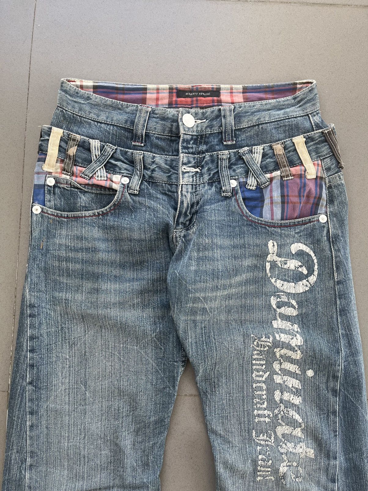 Beauty Beast JAPANESE DOUBLE WAIST POEM MEMORY SPECIAL DENIM JEANS PUNK Size US 30 / EU 46 - 3 Thumbnail
