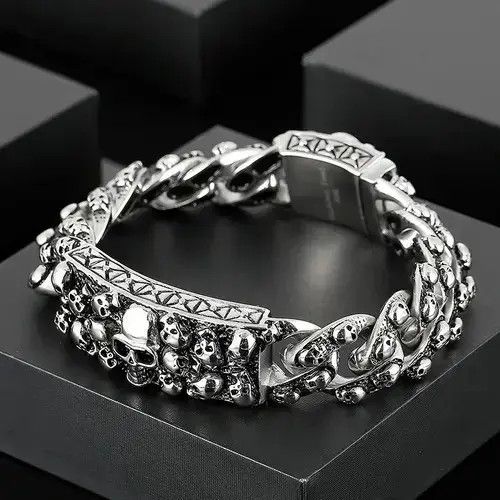 Jewelry Retro Skull Bracelets Size ONE SIZE - 3 Thumbnail