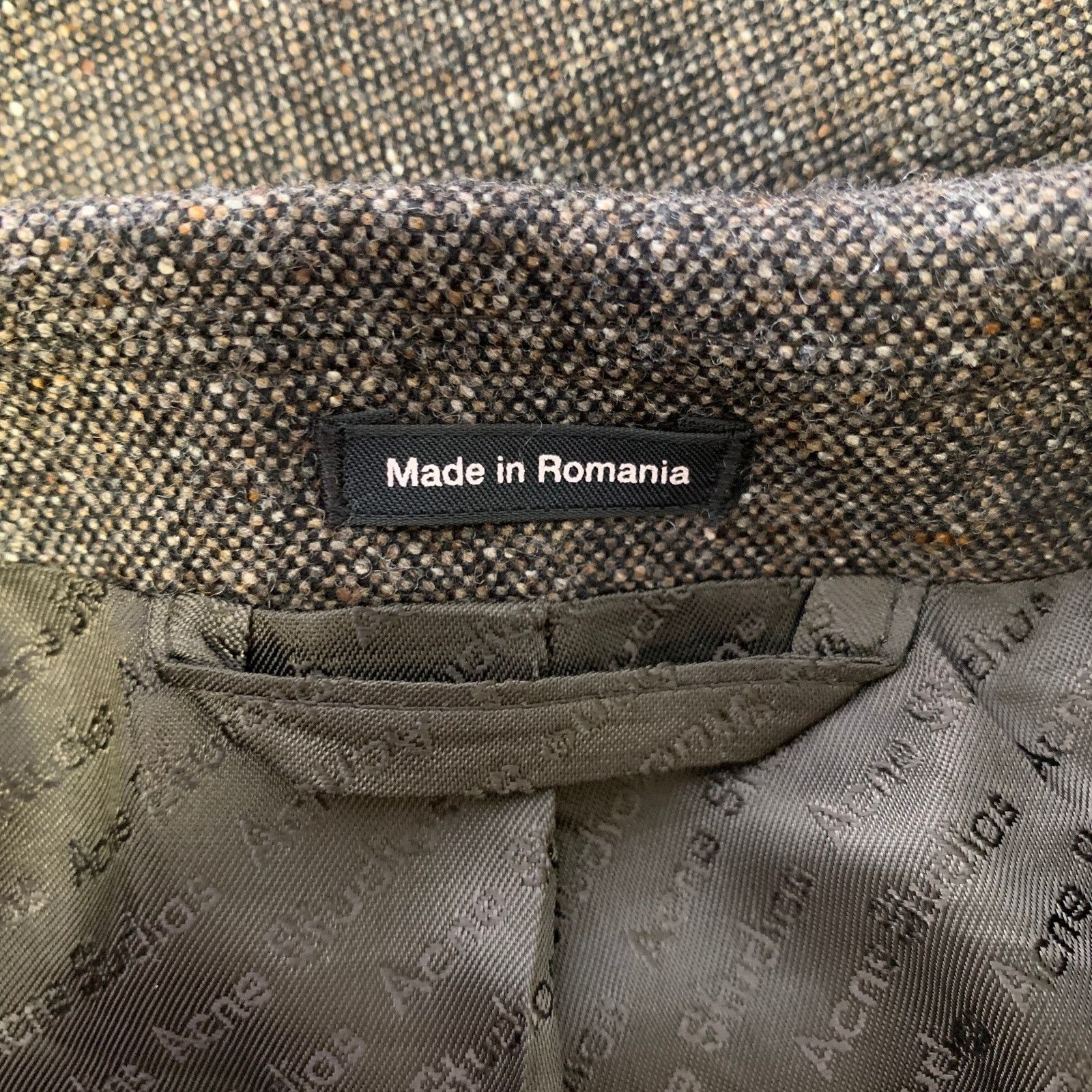 Acne Studios ACNE XL Brown White Heather Wool Blend Double Breasted Coat Size US XL / EU 56 / 4 - 5 Thumbnail