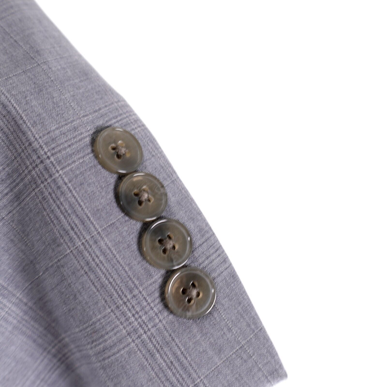 Calvin Klein Calvin Klein Wool Gray Plaid Windowpane 2 Button Blazer 38S Size 38S - 4 Thumbnail